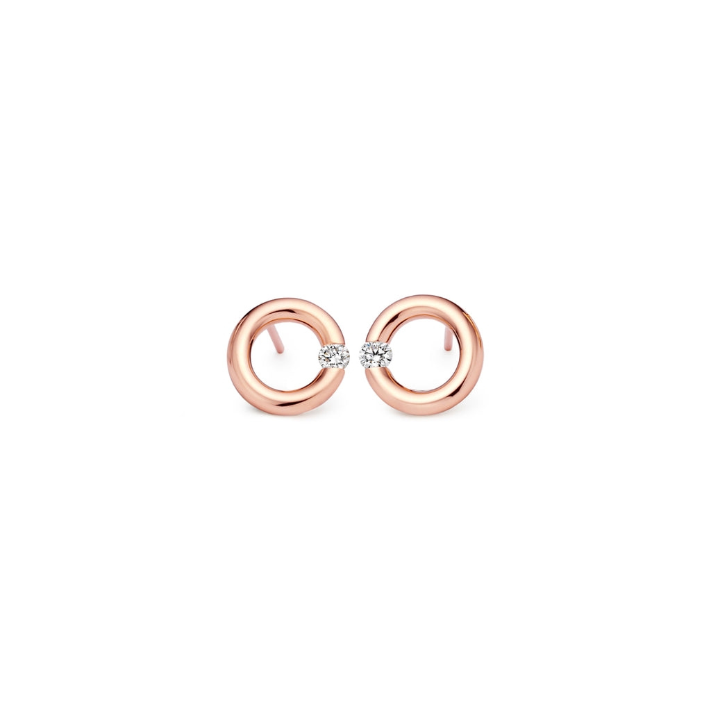 Niessing Spannring® Ohrstecker - N354924-10mm-0.08ct (08ct-gloss-cr) mit Diamant