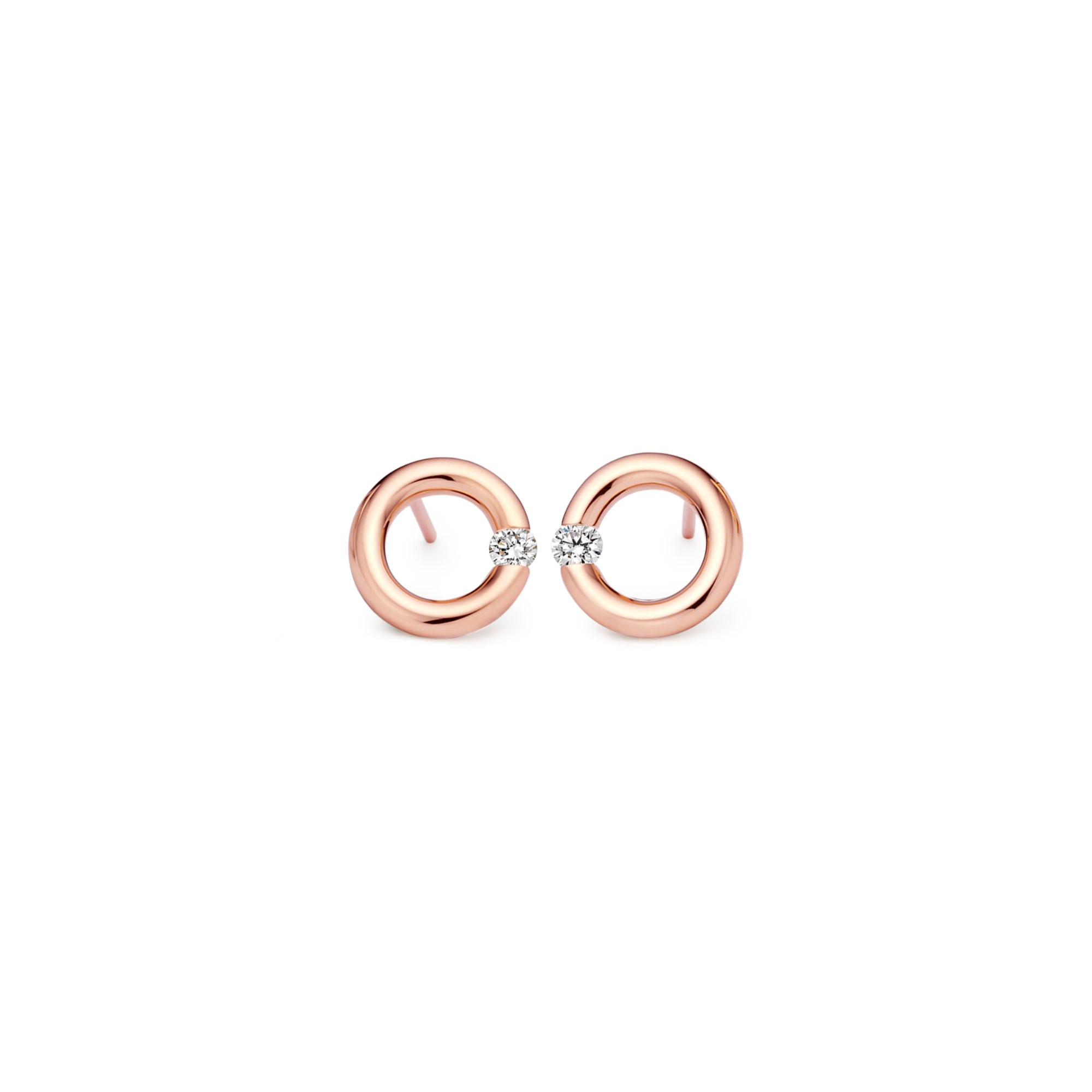 Niessing Spannring® Ohrstecker - N354924-10mm-0.08ct (08ct-gloss-cr) mit Diamant