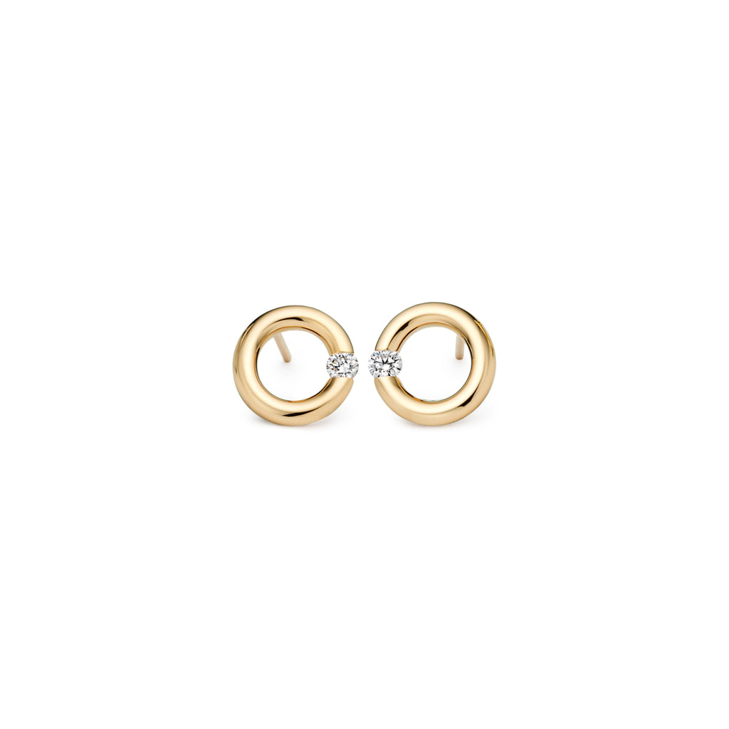Niessing Spannring® Ohrstecker - N354924-10mm-0.08ct (08ct-gloss-cy) mit Diamant