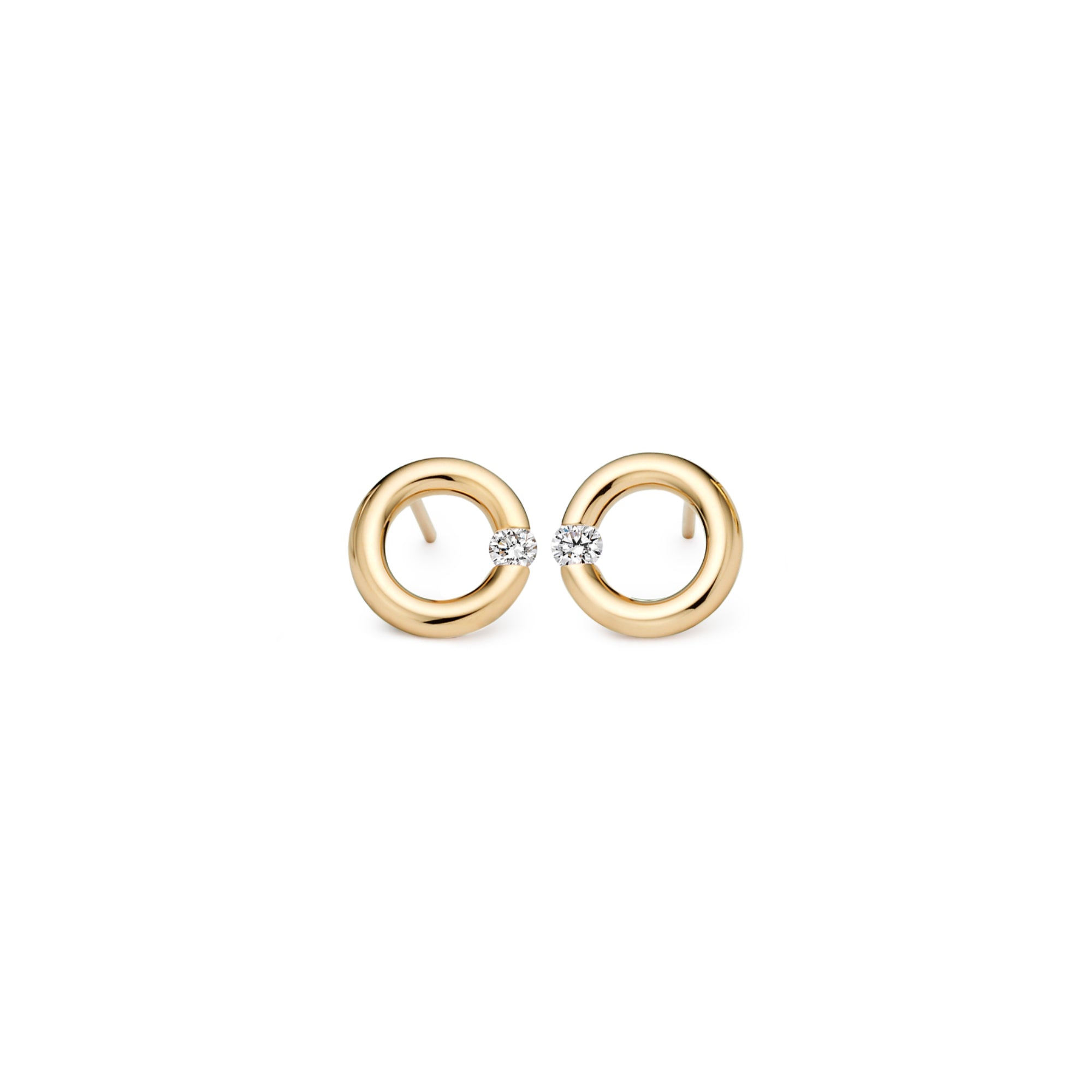 Niessing Spannring® Ohrstecker - N354924-10mm-0.08ct (08ct-gloss-cy) mit Diamant