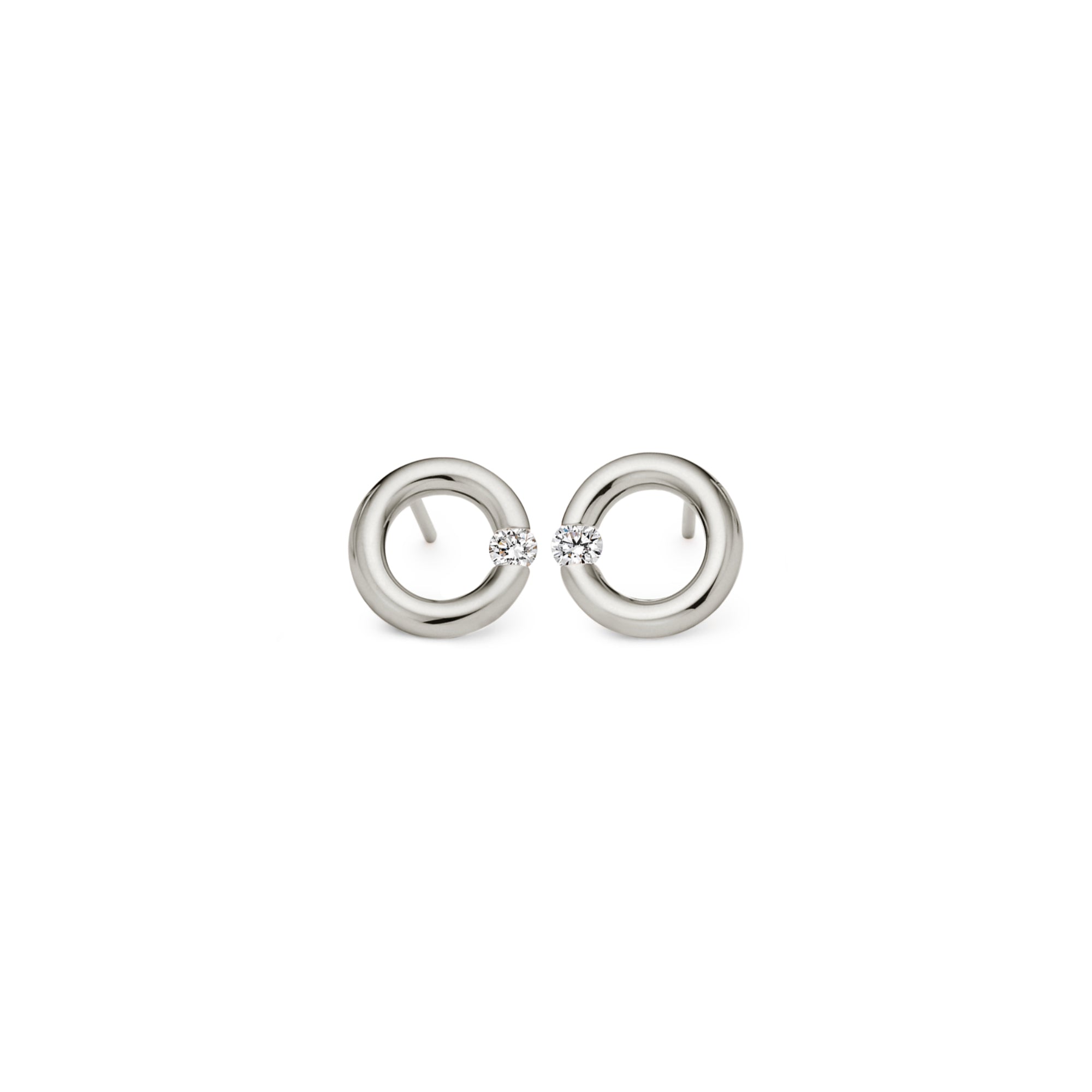 Niessing Spannring® Ohrstecker - N354924-10mm-0.08ct (08ct-gloss-fg) mit Diamant