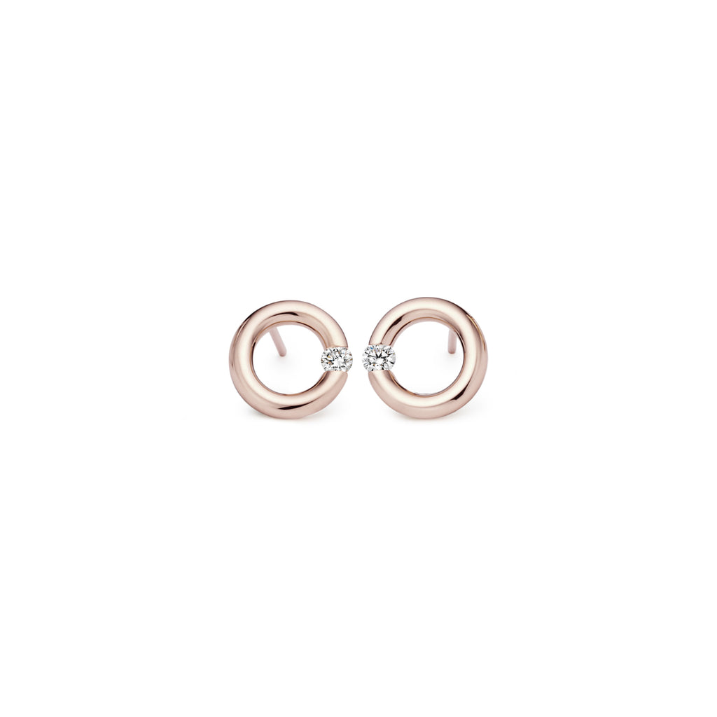 Niessing Spannring® Ohrstecker - N354924-10mm-0.08ct (08ct-gloss-rw) mit Diamant