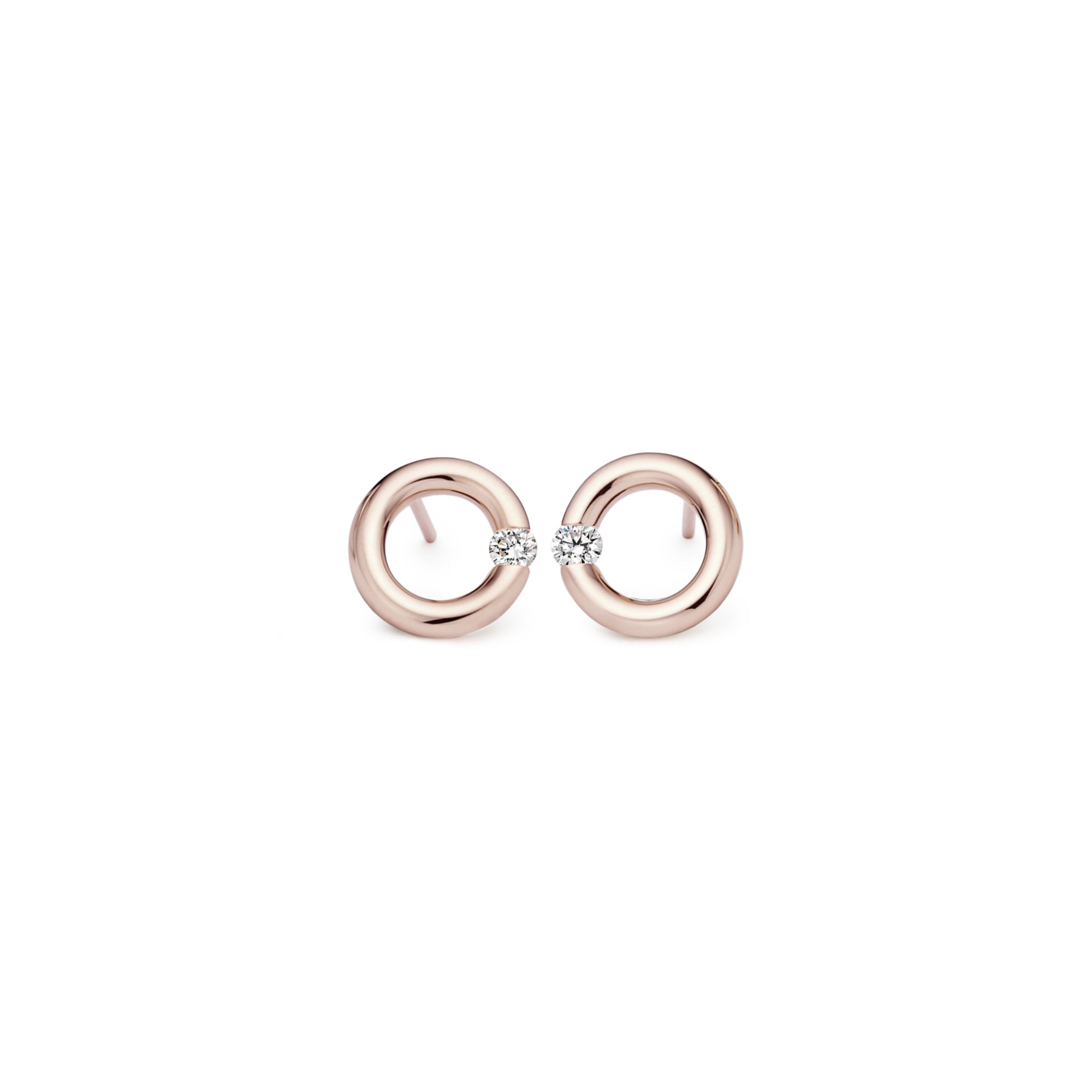 Niessing Spannring® Ohrstecker - N354924-10mm-0.08ct (08ct-gloss-rw) mit Diamant