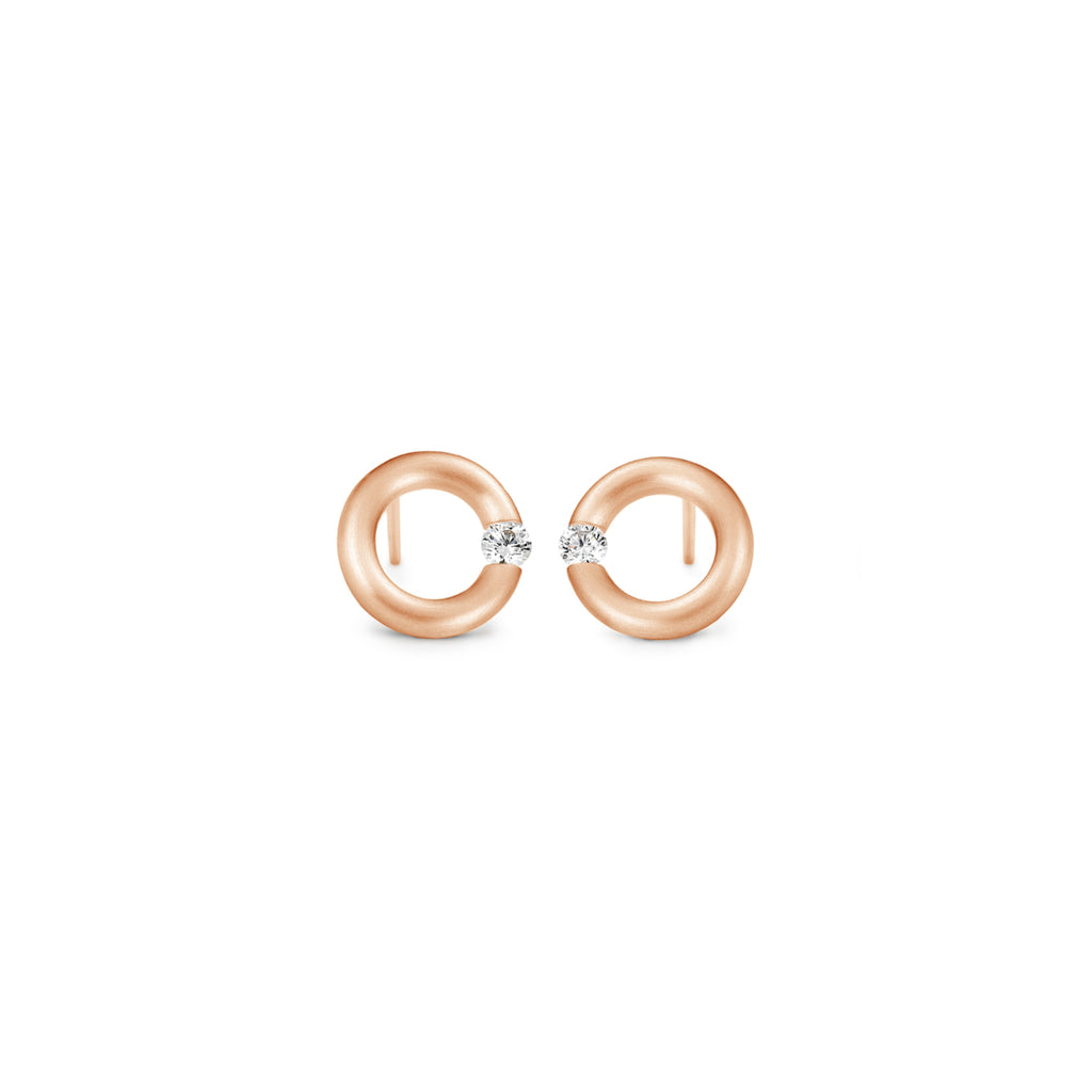 Niessing Spannring® Ohrstecker - N354924-10mm-0.08ct (08ct-satin-cr) mit Diamant