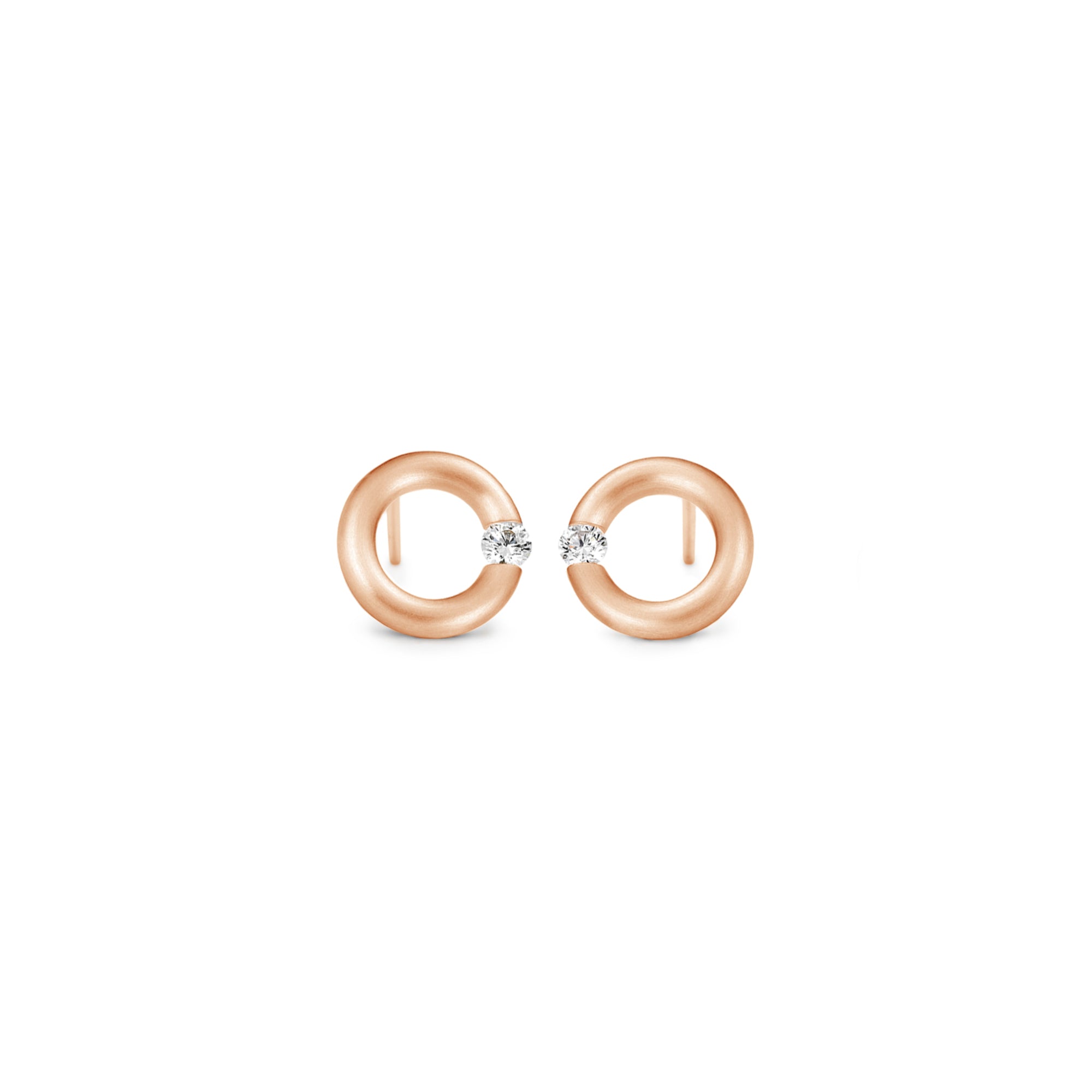 Niessing Spannring® Ohrstecker - N354924-10mm-0.08ct (08ct-satin-cr) mit Diamant
