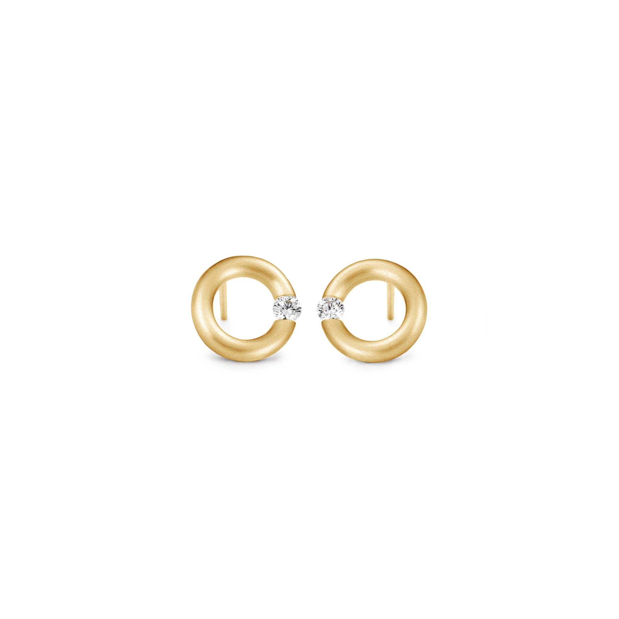 Niessing Spannring® Ohrstecker - N354924-10mm-0.08ct (08ct-satin-cy) mit Diamant