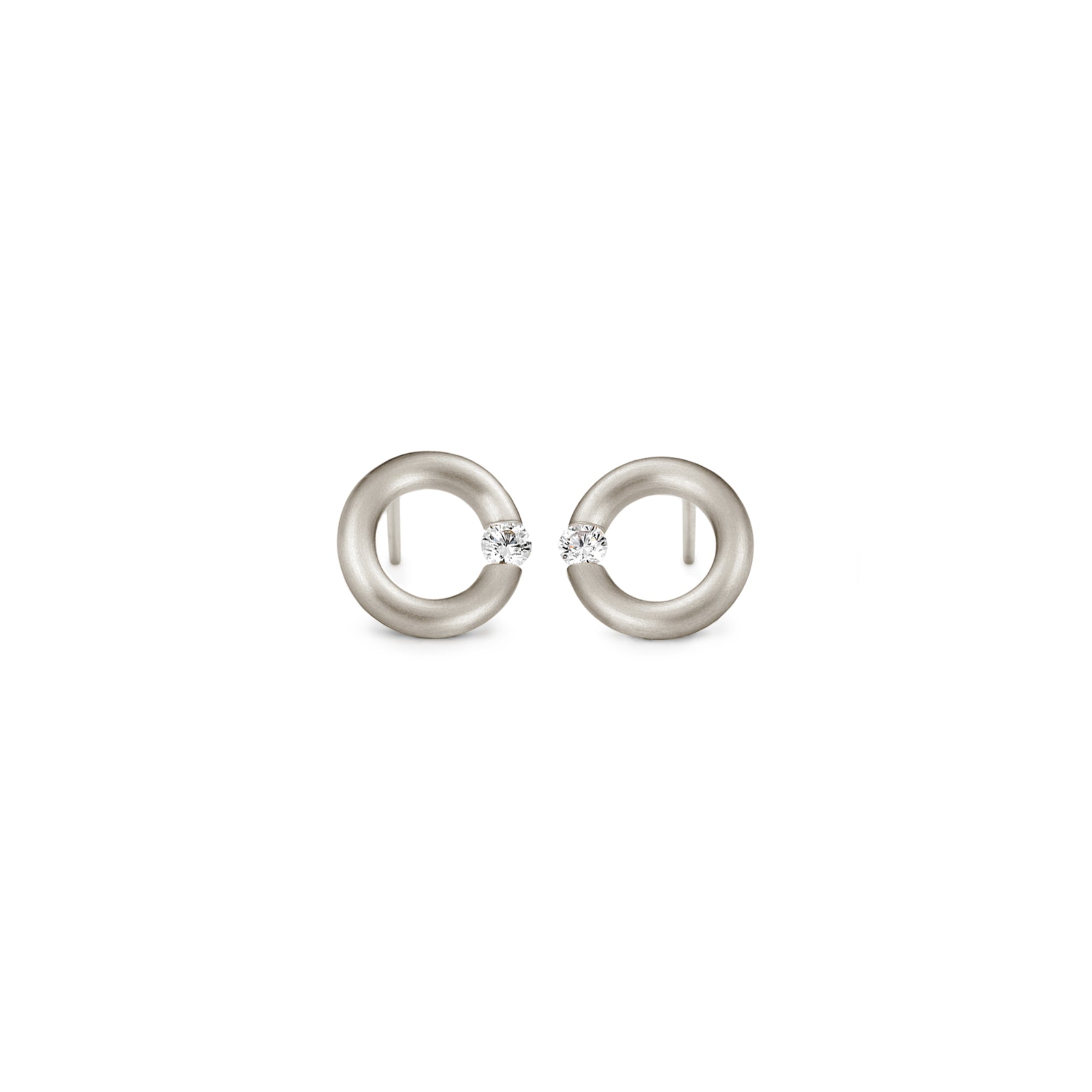 Niessing Spannring® Ohrstecker - N354924-10mm-0.08ct (08ct-satin-fg) mit Diamant