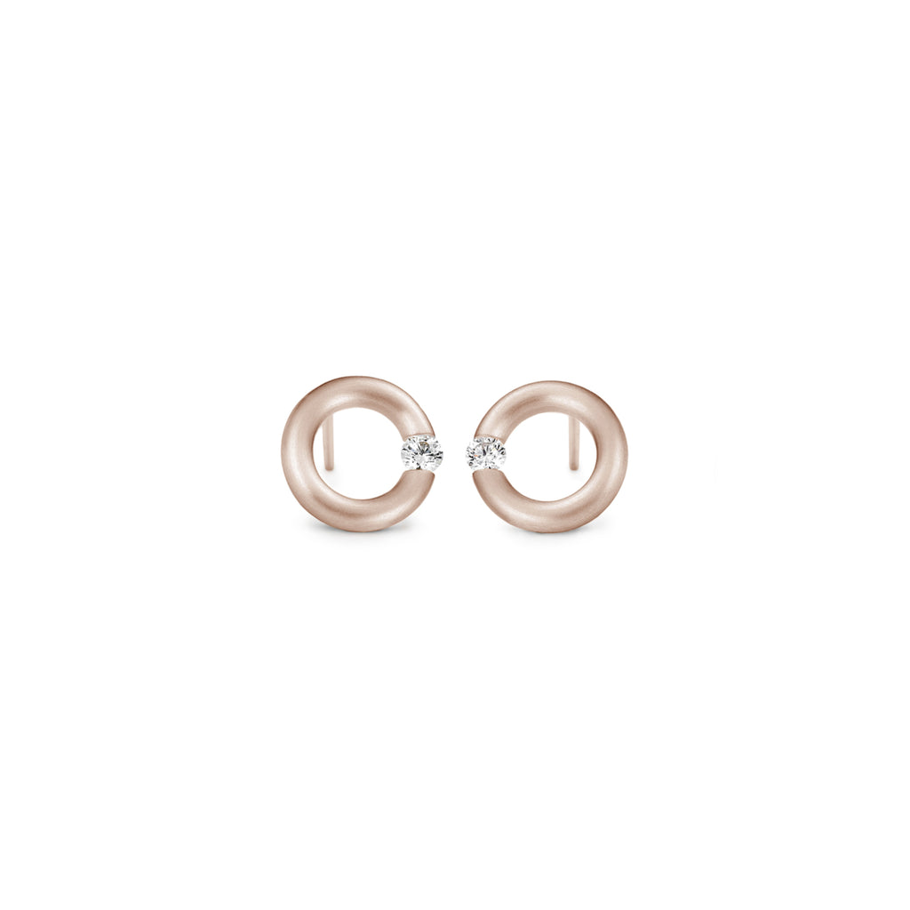 Niessing Spannring® Ohrstecker - N354924-10mm-0.08ct (08ct-satin-rw) mit Diamant