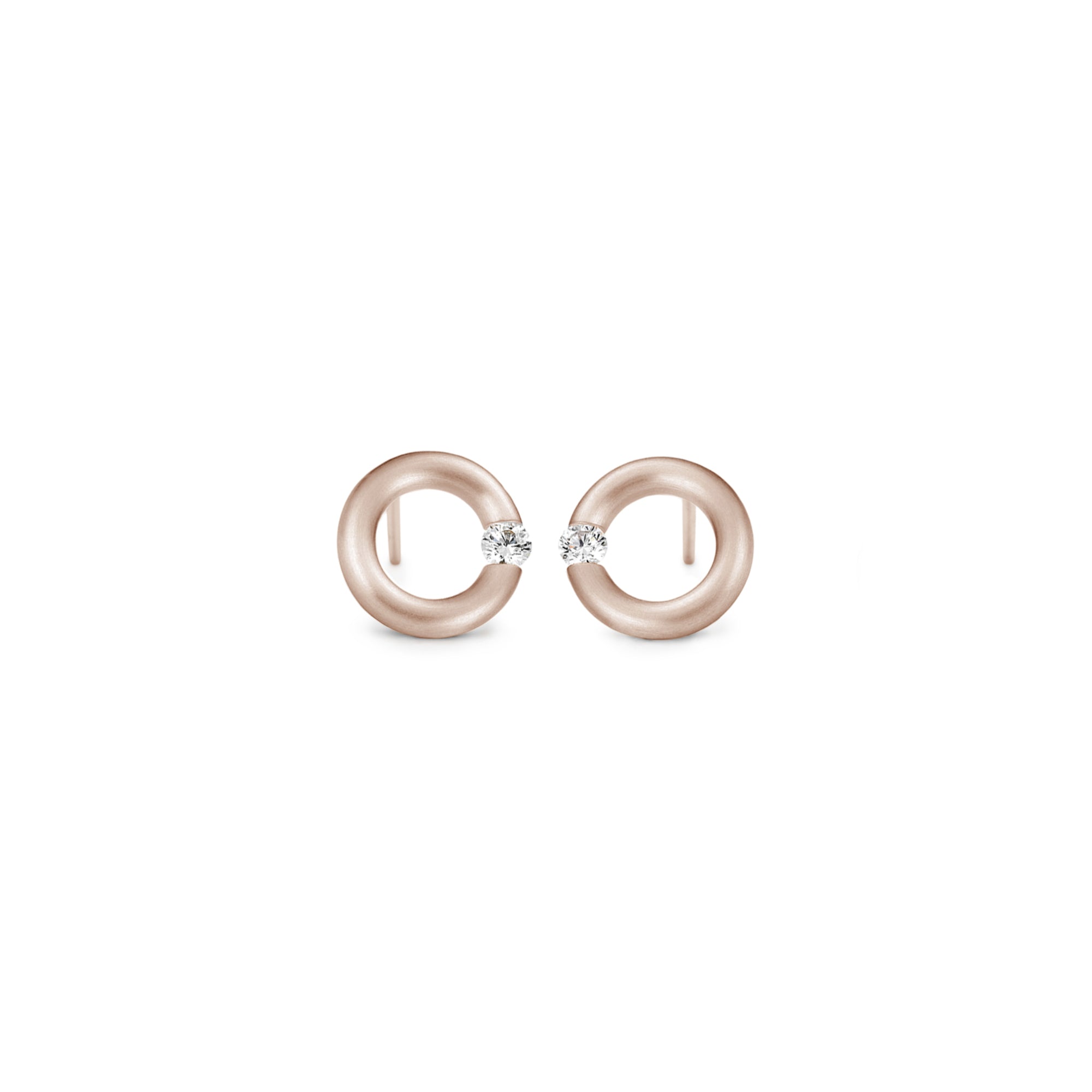 Niessing Spannring® Ohrstecker - N354924-10mm-0.08ct (08ct-satin-rw) mit Diamant