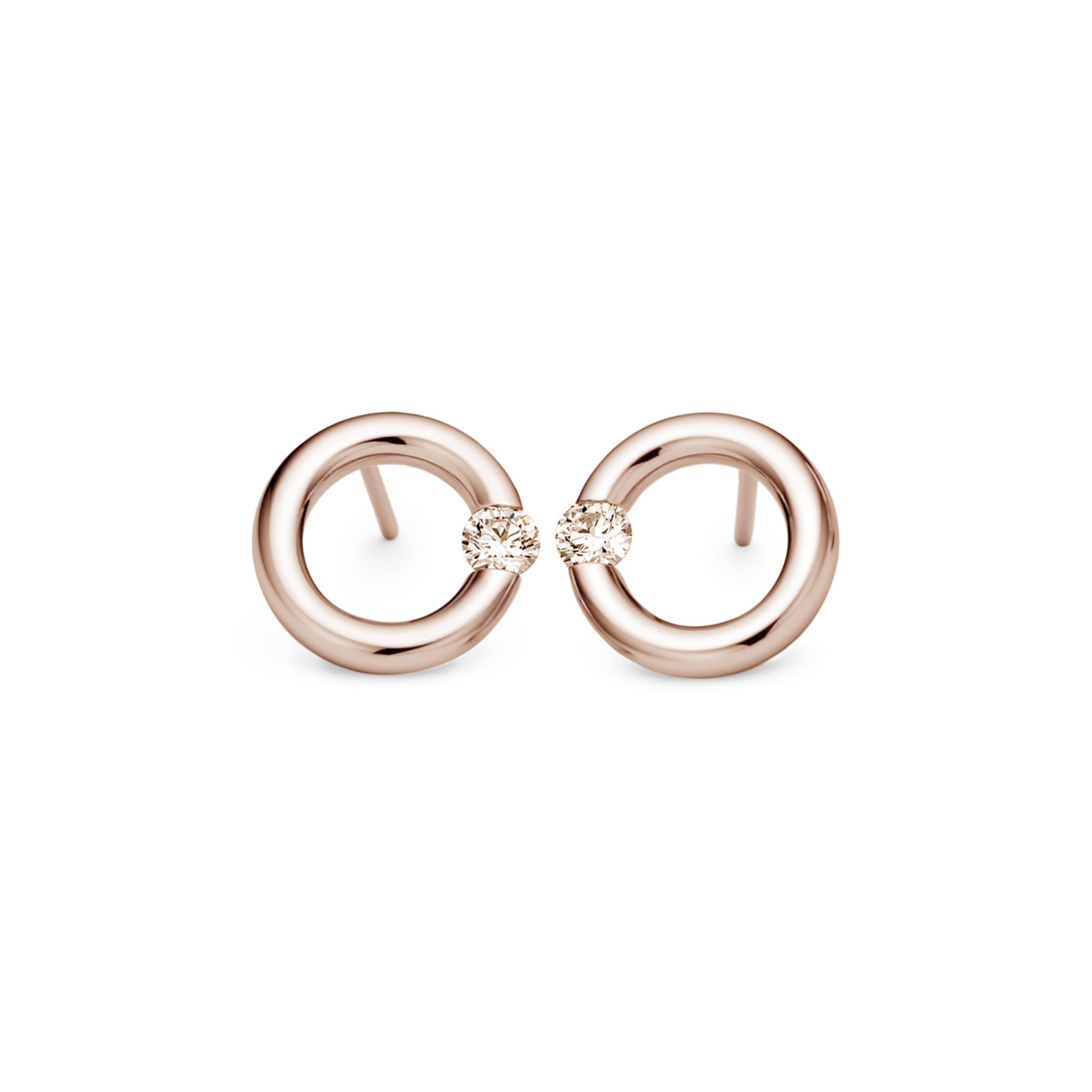Niessing Spannring® Ohrstecker - N354924-12mm-0.16ct (16ct-cinnamon-gloss-rw) mit Diamant