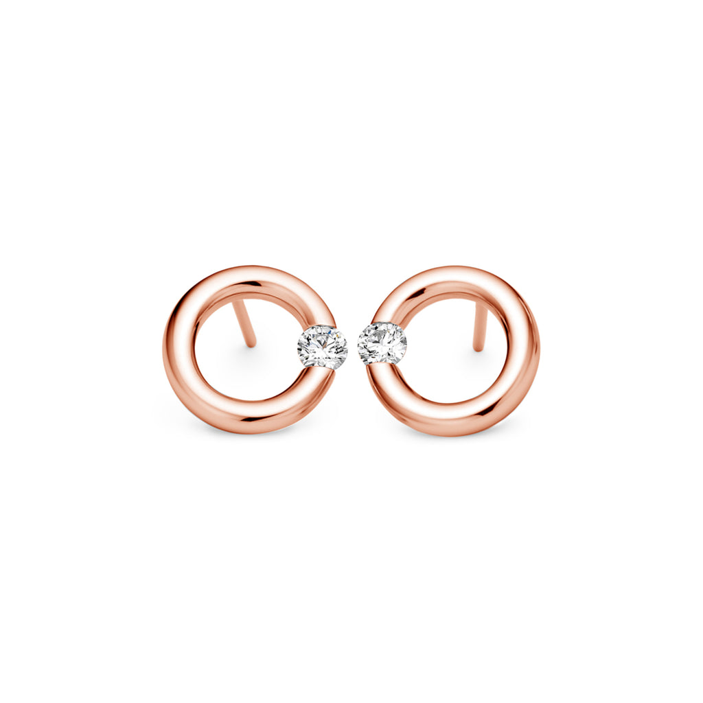 Niessing Spannring® Ohrstecker - N354924-12mm-0.16ct (16ct-gloss-cr) mit Diamant
