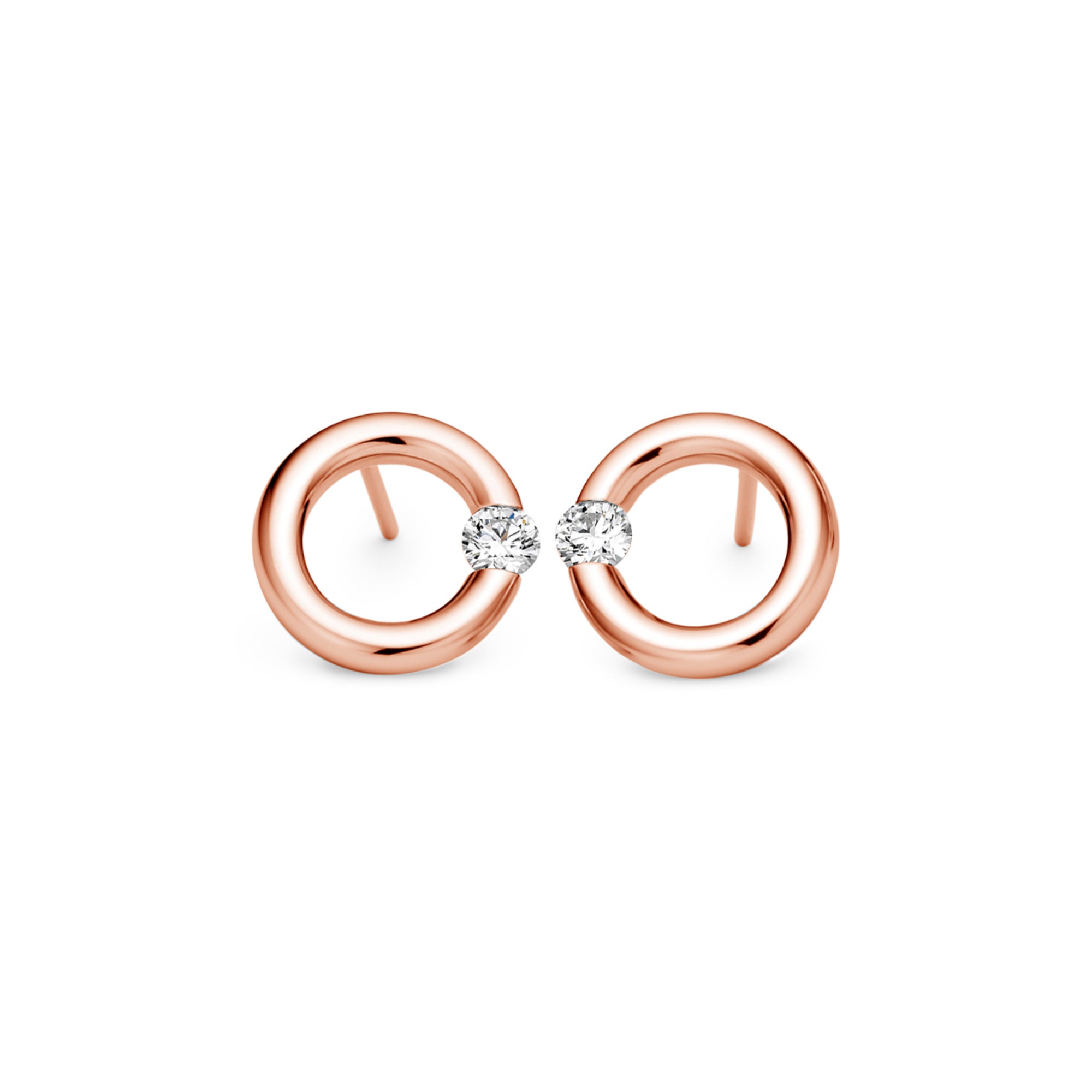 Niessing Spannring® Ohrstecker - N354924-12mm-0.16ct (16ct-gloss-cr) mit Diamant
