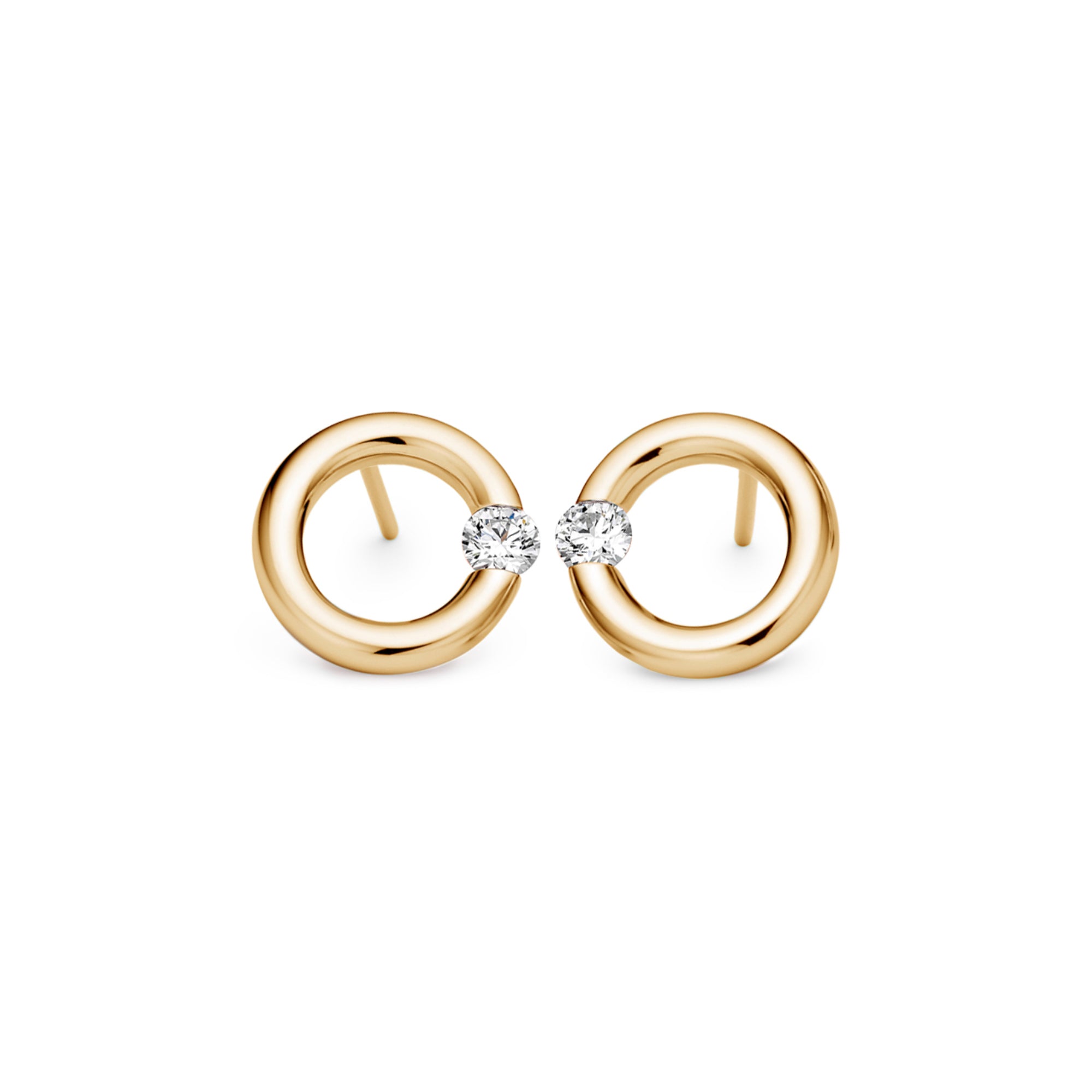 Niessing Spannring® Ohrstecker - N354924-12mm-0.16ct (16ct-gloss-cy) mit Diamant