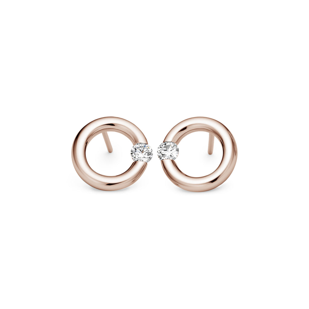Niessing Spannring® Ohrstecker - N354924-12mm-0.16ct (16ct-gloss-rw) mit Diamant
