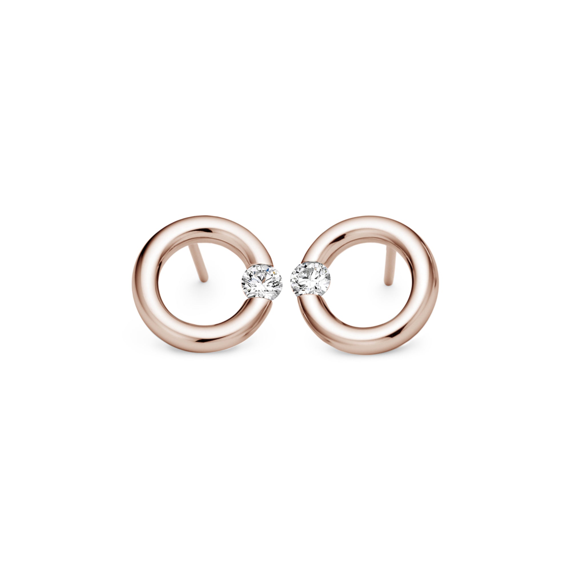 Niessing Spannring® Ohrstecker - N354924-12mm-0.16ct (16ct-gloss-rw) mit Diamant
