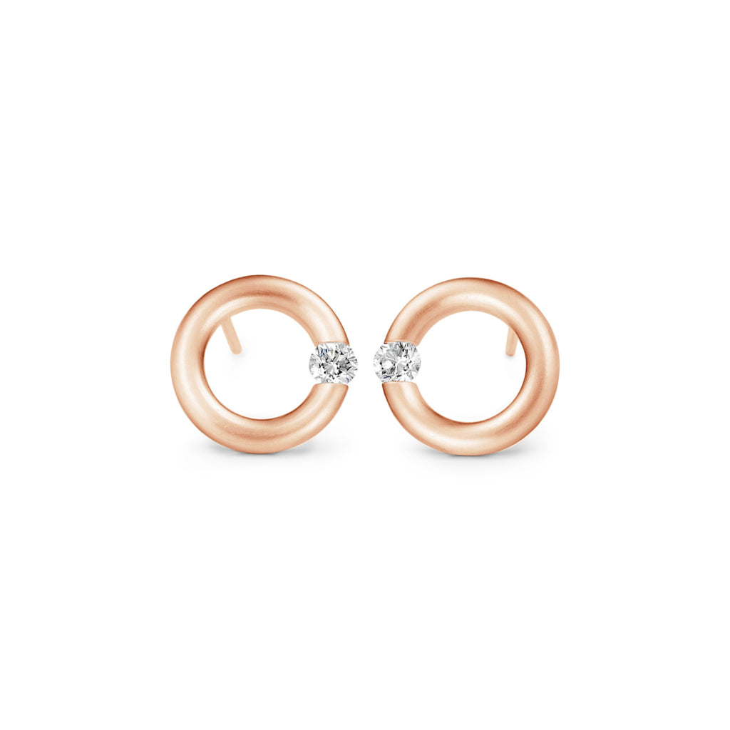 Niessing Spannring® Ohrstecker - N354924-12mm-0.16ct (16ct-satin-cr) mit Diamant