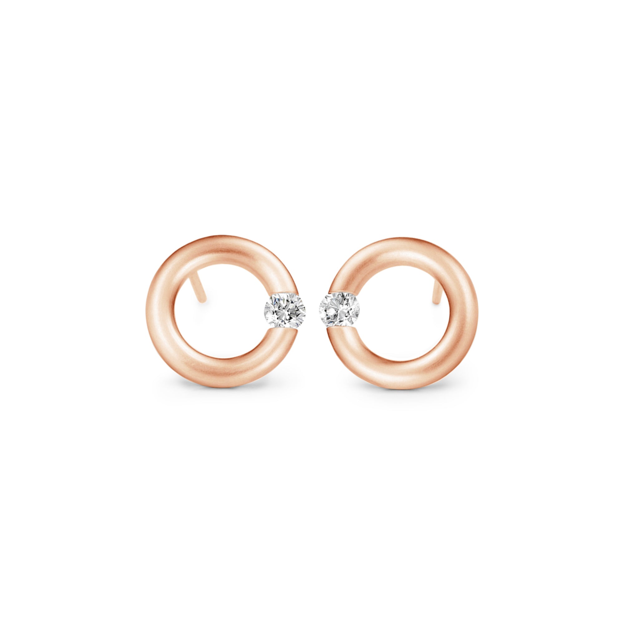 Niessing Spannring® Ohrstecker - N354924-12mm-0.16ct (16ct-satin-cr) mit Diamant