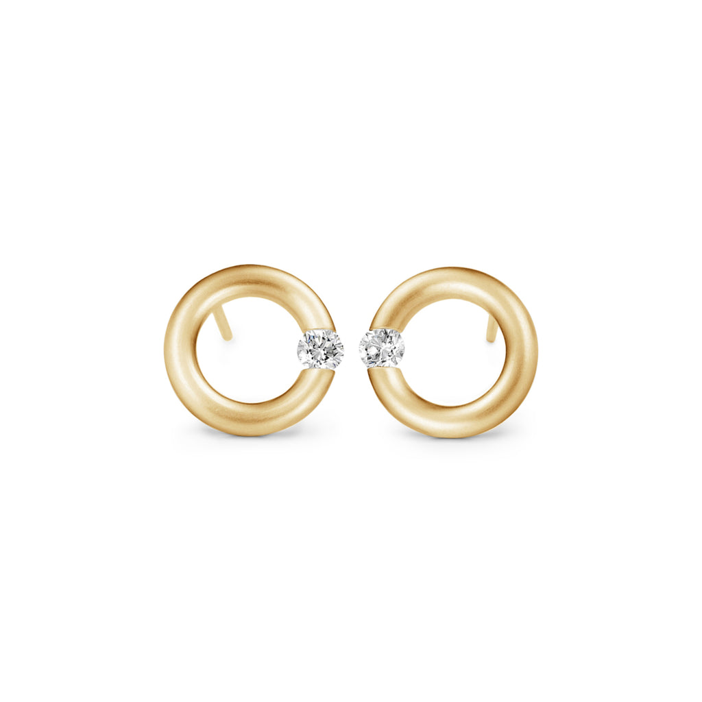 Niessing Spannring® Ohrstecker - N354924-12mm-0.16ct (16ct-satin-cy) mit Diamant
