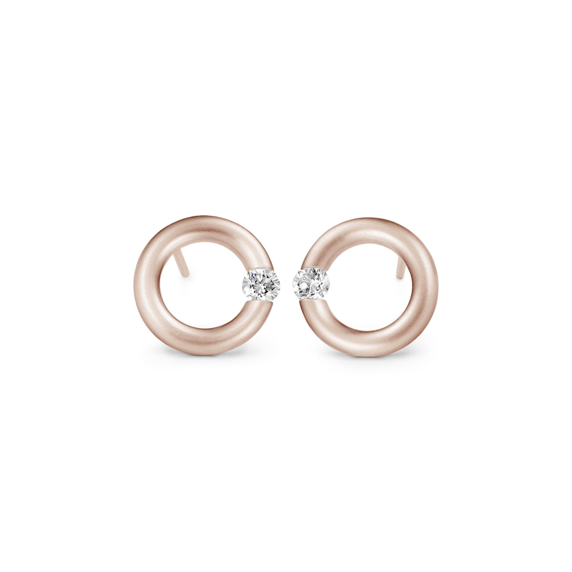 Niessing Spannring® Ohrstecker - N354924-12mm-0.16ct (16ct-satin-rw) mit Diamant