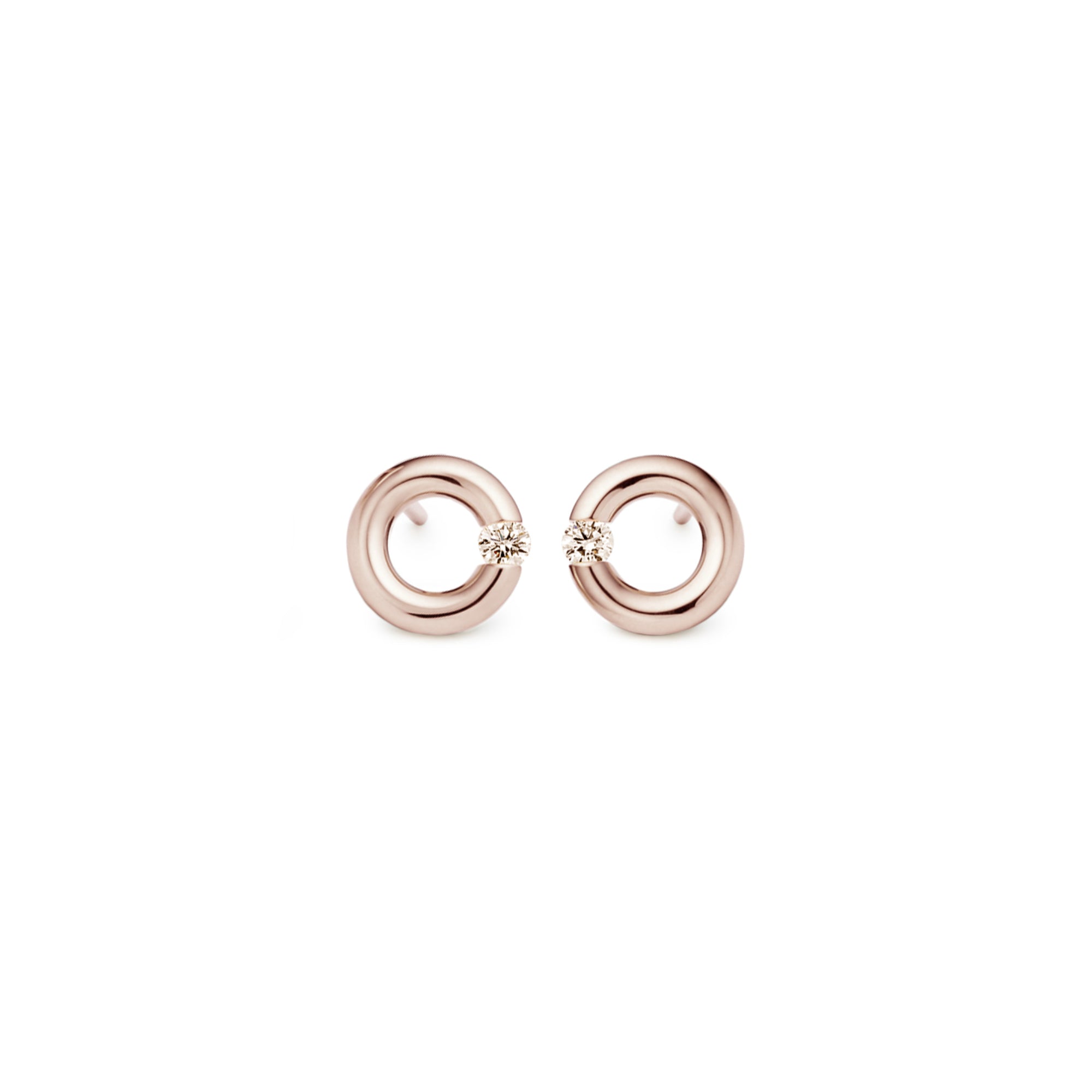 Niessing Spannring® Ohrstecker - N354924-8mm-0.05ct (05ct-cinnamon-gloss-rw) mit Diamant