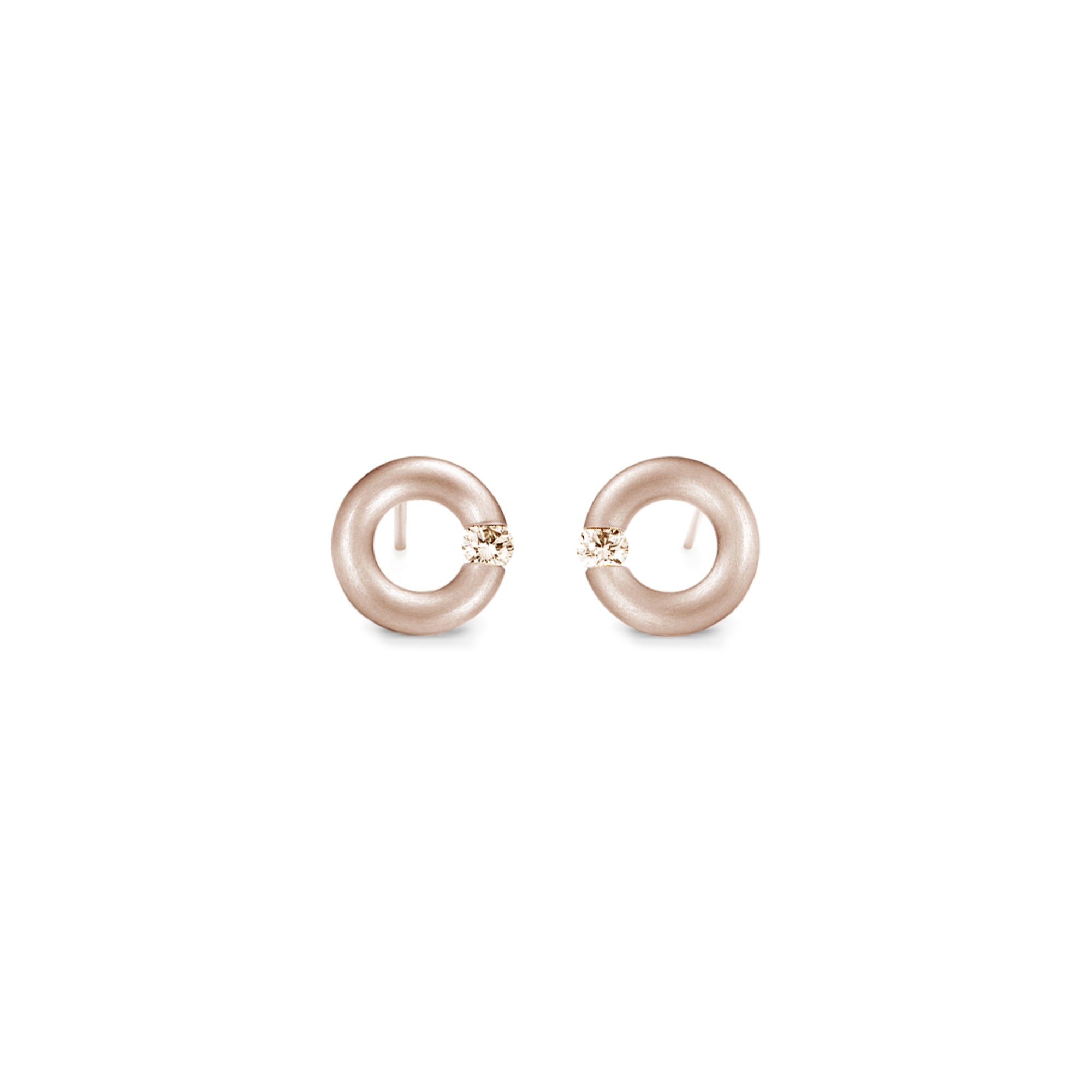 Niessing Spannring® Ohrstecker - N354924-8mm-0.05ct (05ct-cinnamon-satin-rw) mit Diamant