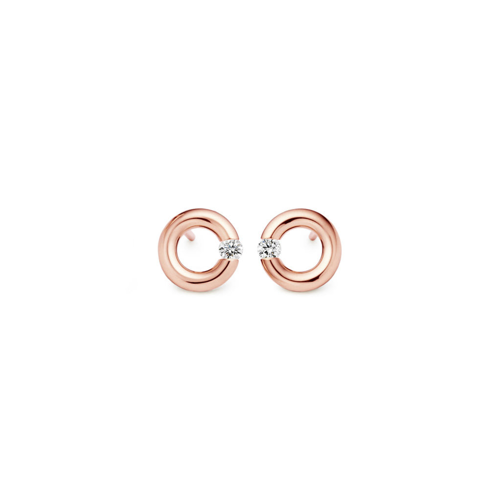Niessing Spannring® Ohrstecker - N354924-8mm-0.05ct (05ct-gloss-cr) mit Diamant
