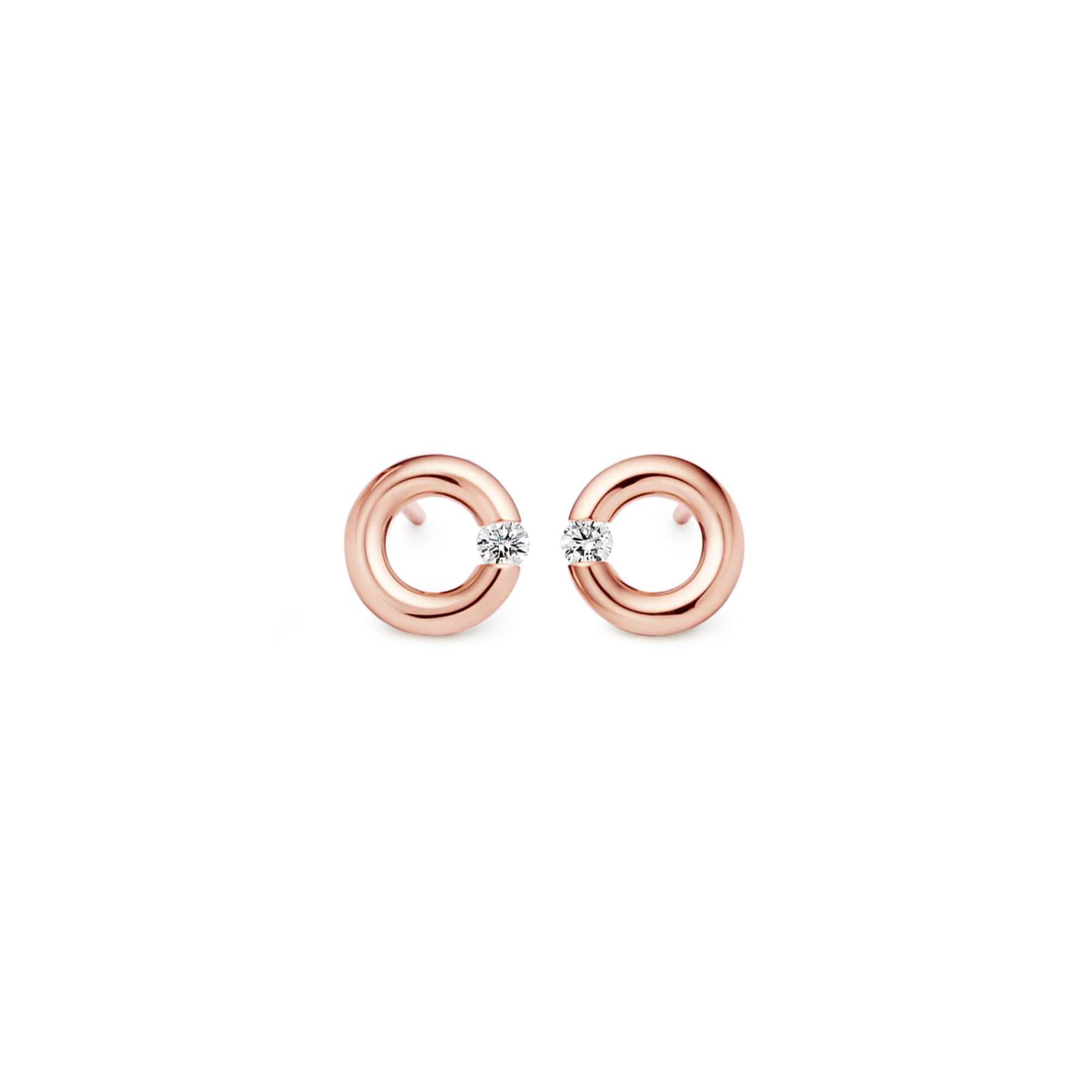 Niessing Spannring® Ohrstecker - N354924-8mm-0.05ct (05ct-gloss-cr) mit Diamant