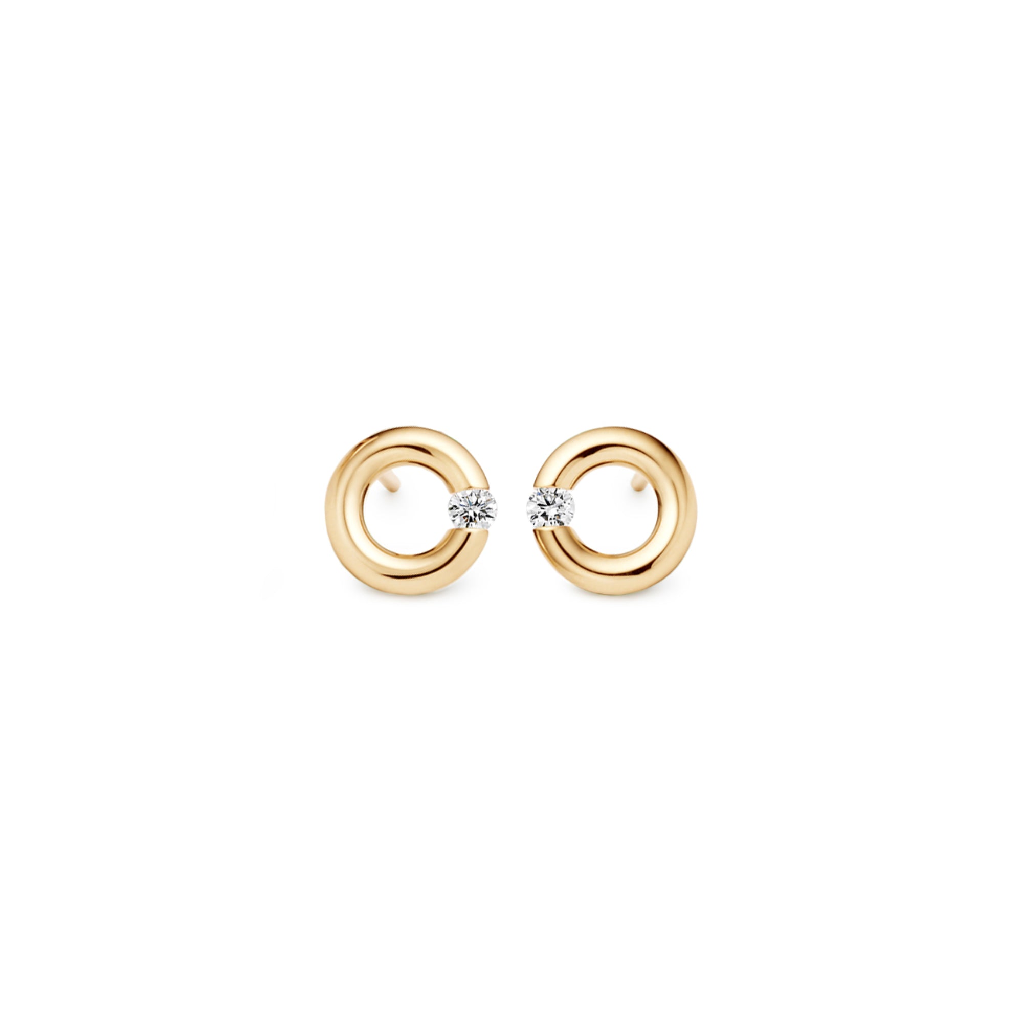 Niessing Spannring® Ohrstecker - N354924-8mm-0.05ct (05ct-gloss-cy) mit Diamant