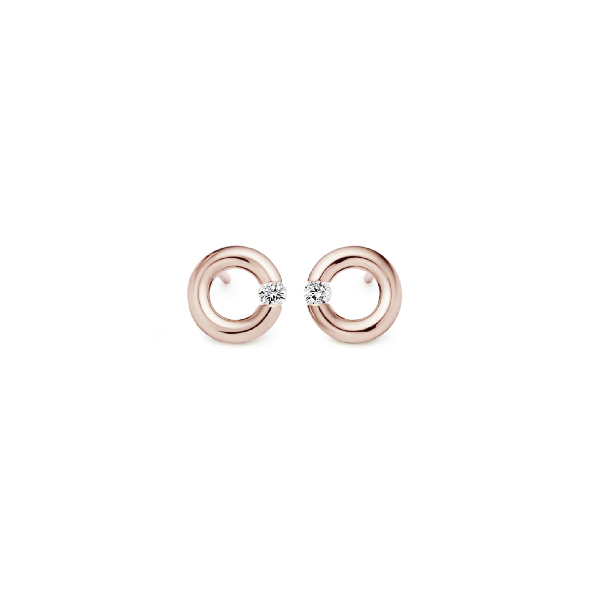 Niessing Spannring® Ohrstecker - N354924-8mm-0.05ct (05ct-gloss-rw) mit Diamant
