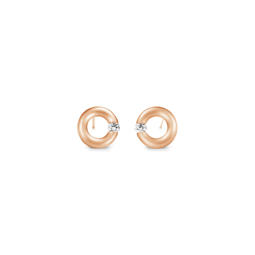Niessing Spannring® Ohrstecker - N354924-8mm-0.05ct (05ct-satin-cr) mit Diamant