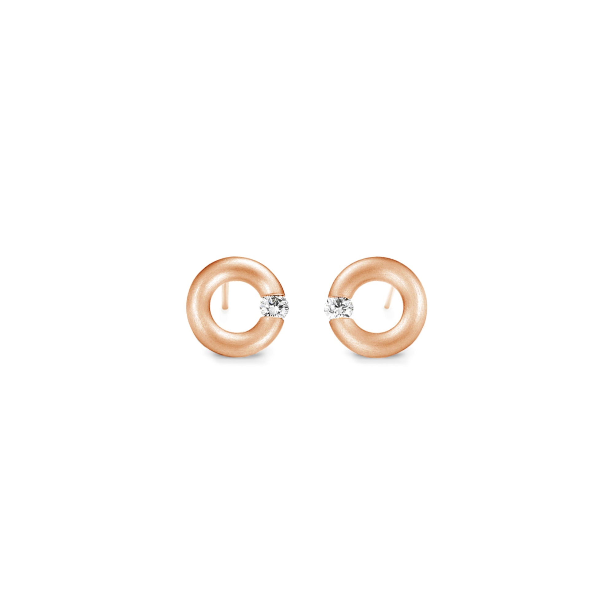 Niessing Spannring® Ohrstecker - N354924-8mm-0.05ct (05ct-satin-cr) mit Diamant