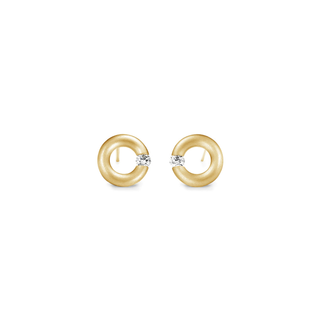 Niessing Spannring® Ohrstecker - N354924-8mm-0.05ct (05ct-satin-cy) mit Diamant
