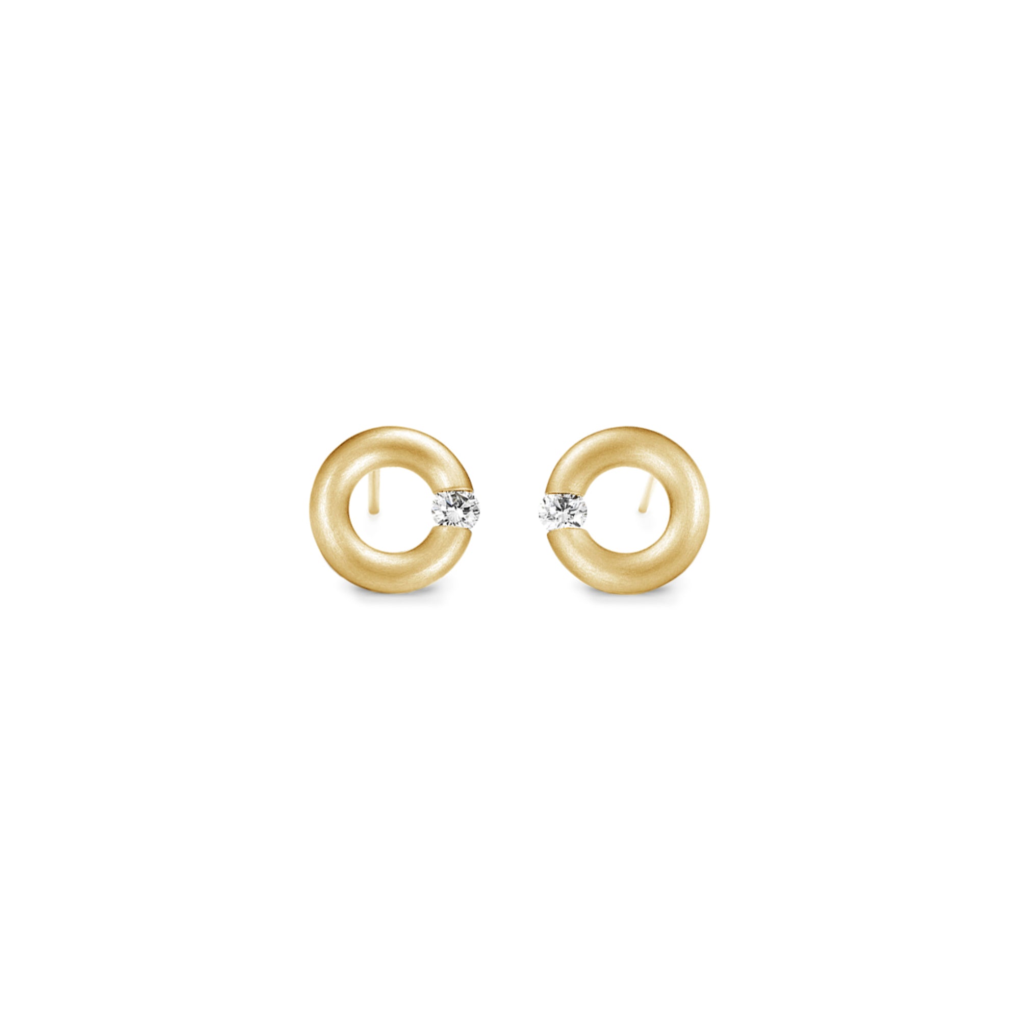 Niessing Spannring® Ohrstecker - N354924-8mm-0.05ct (05ct-satin-cy) mit Diamant