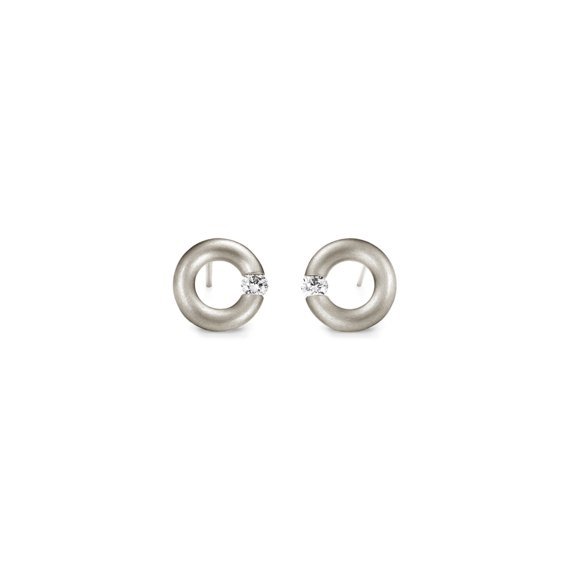Niessing Spannring® Ohrstecker - N354924-8mm-0.05ct (05ct-satin-fg) mit Diamant