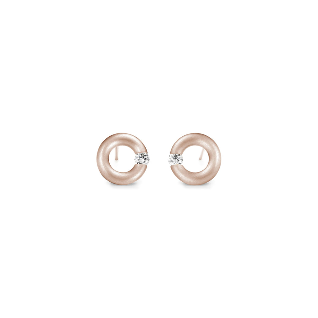 Niessing Spannring® Ohrstecker - N354924-8mm-0.05ct (05ct-satin-rw) mit Diamant
