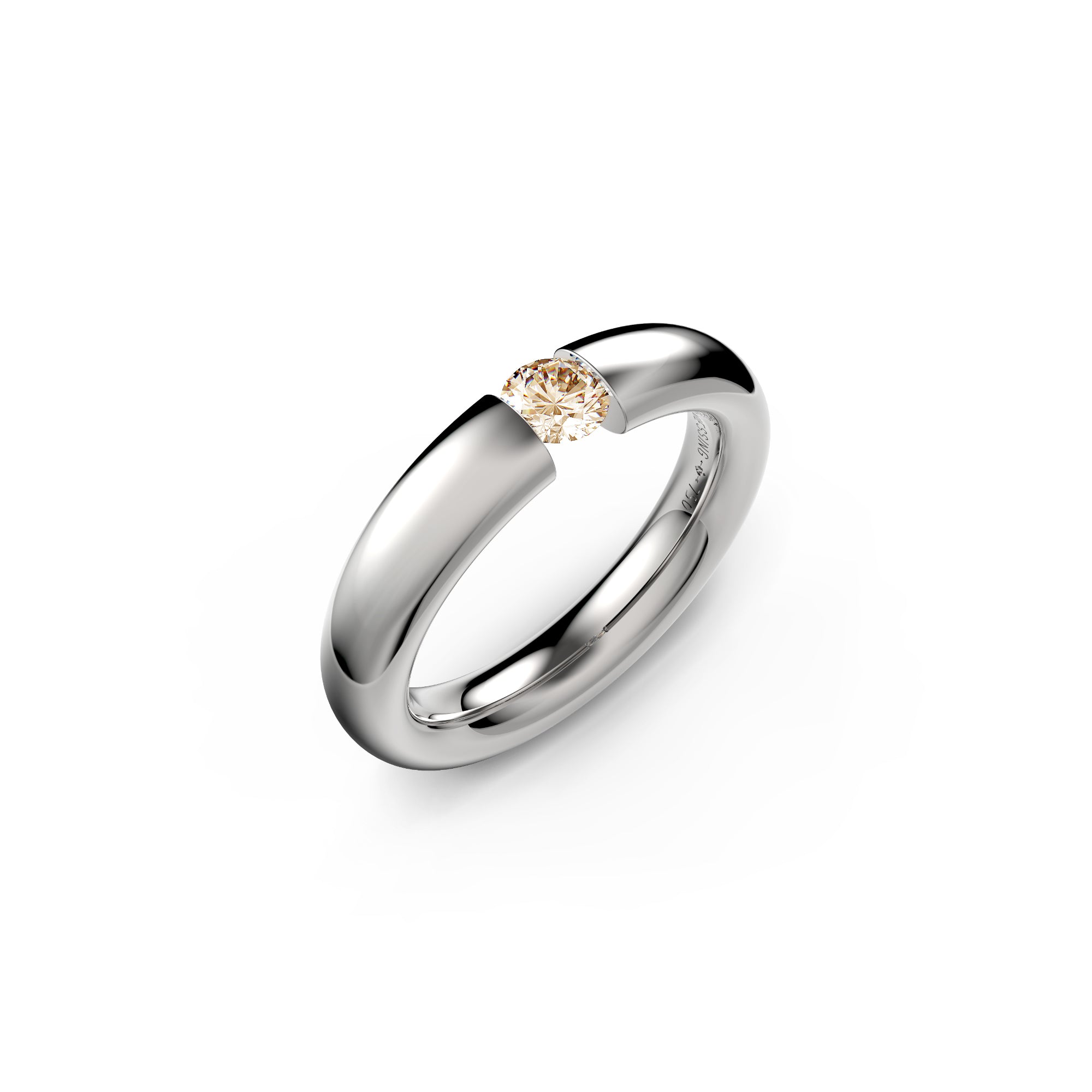 Niessing Spannring® Oval - N141793-0.25ct (25ct-cinnamon-gloss-pt) aus Platin mit Diamant