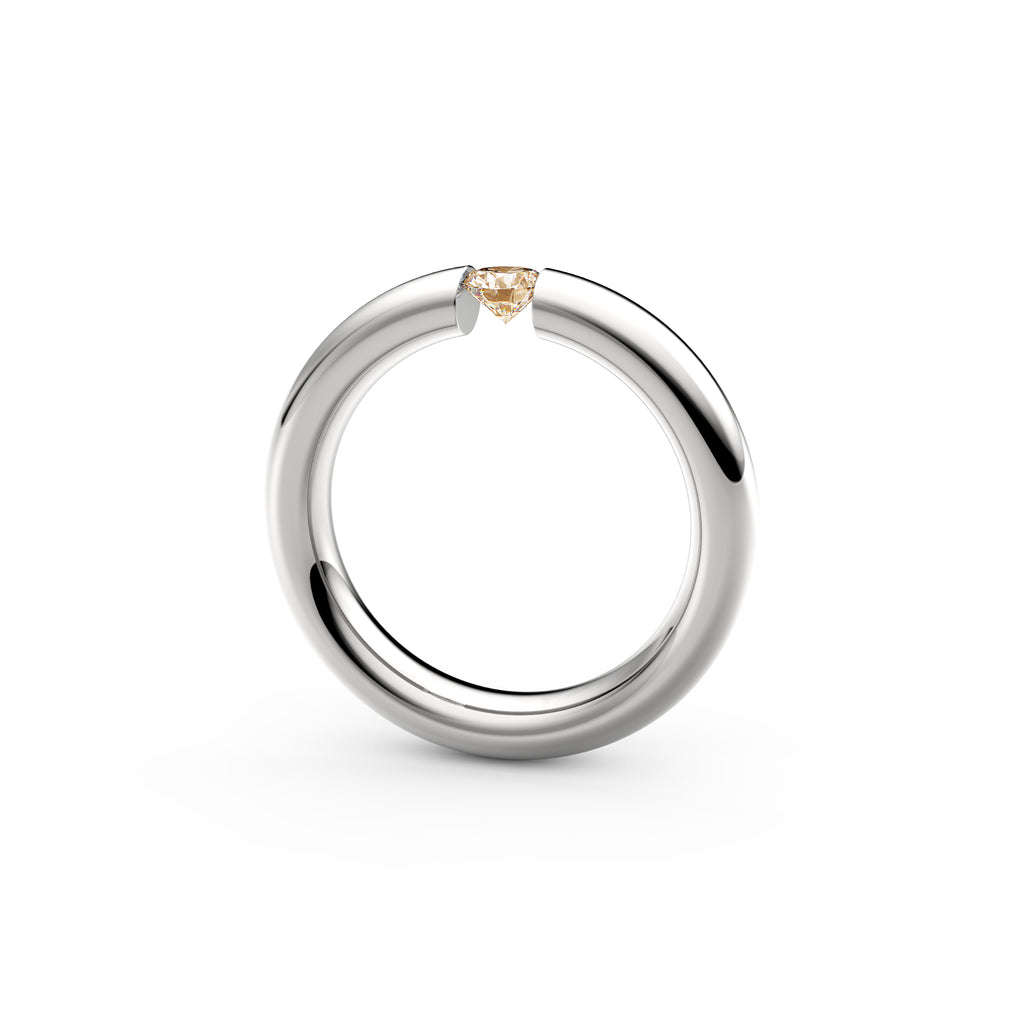 Niessing Spannring® Oval - N141793-0.25ct (25ct-cinnamon-gloss-pt) aus Platin mit Diamant