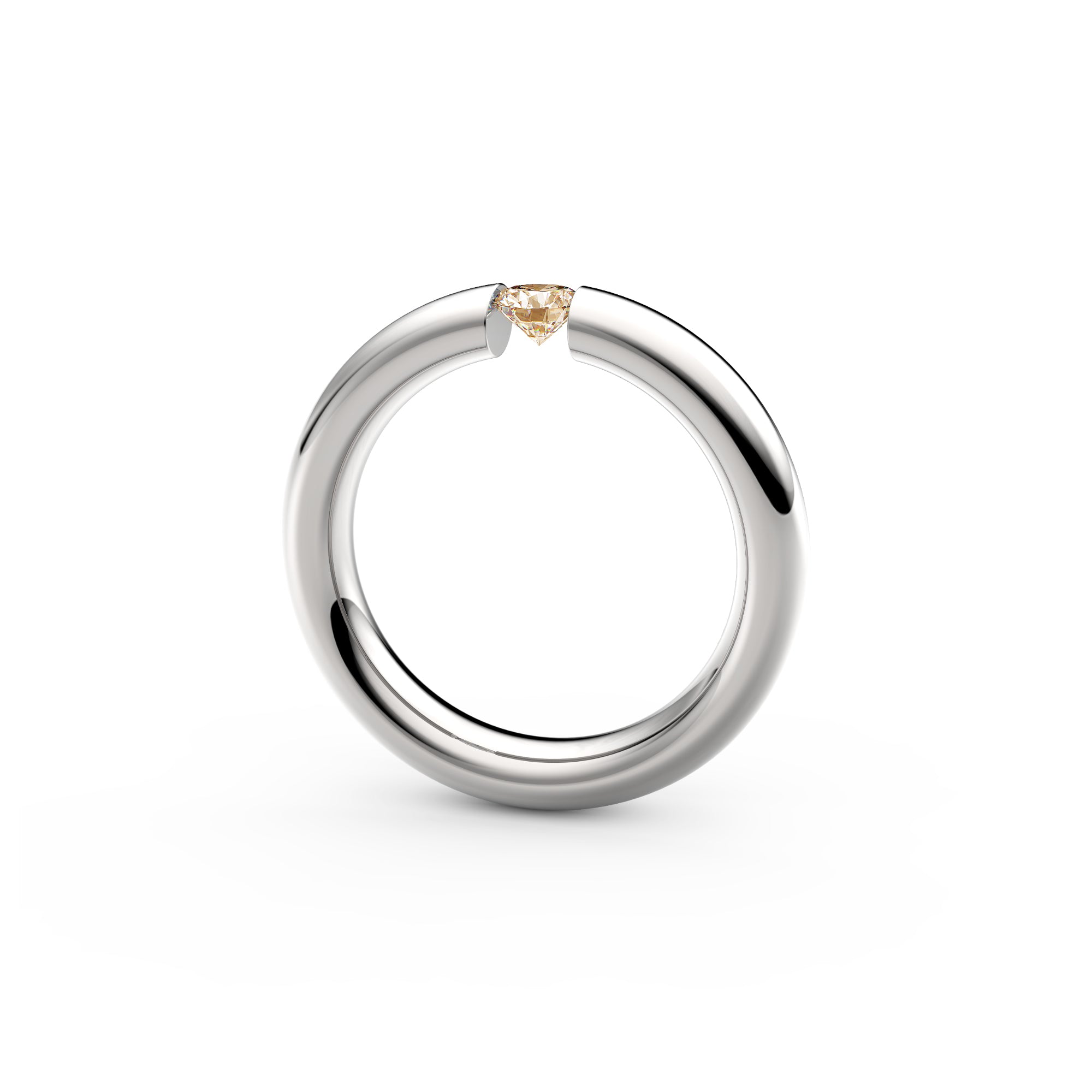 Niessing Spannring® Oval - N141793-0.25ct (25ct-cinnamon-gloss-pt) aus Platin mit Diamant