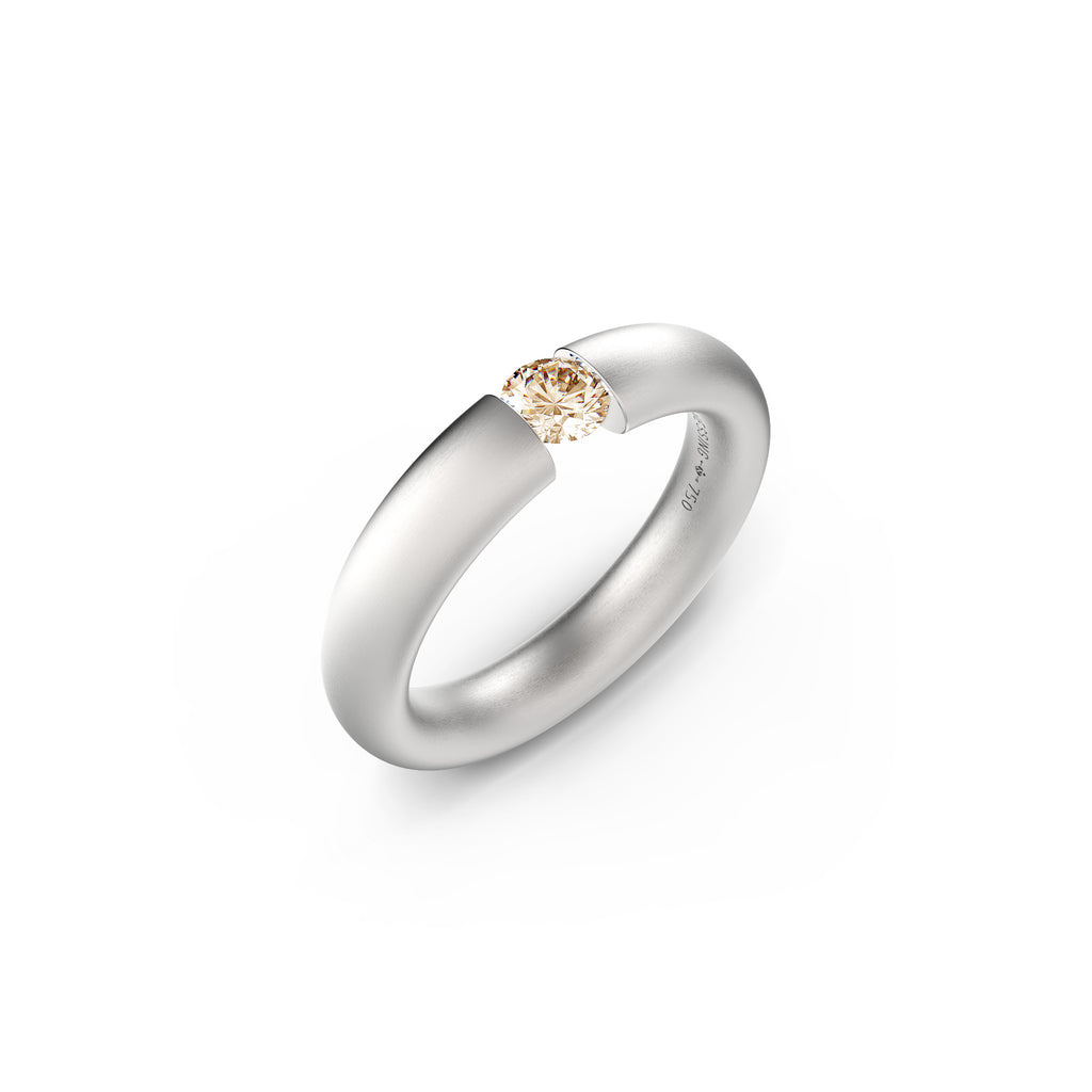 Niessing Spannring® Oval - N141793-0.25ct (25ct-cinnamon-satin-pt) aus Platin mit Diamant