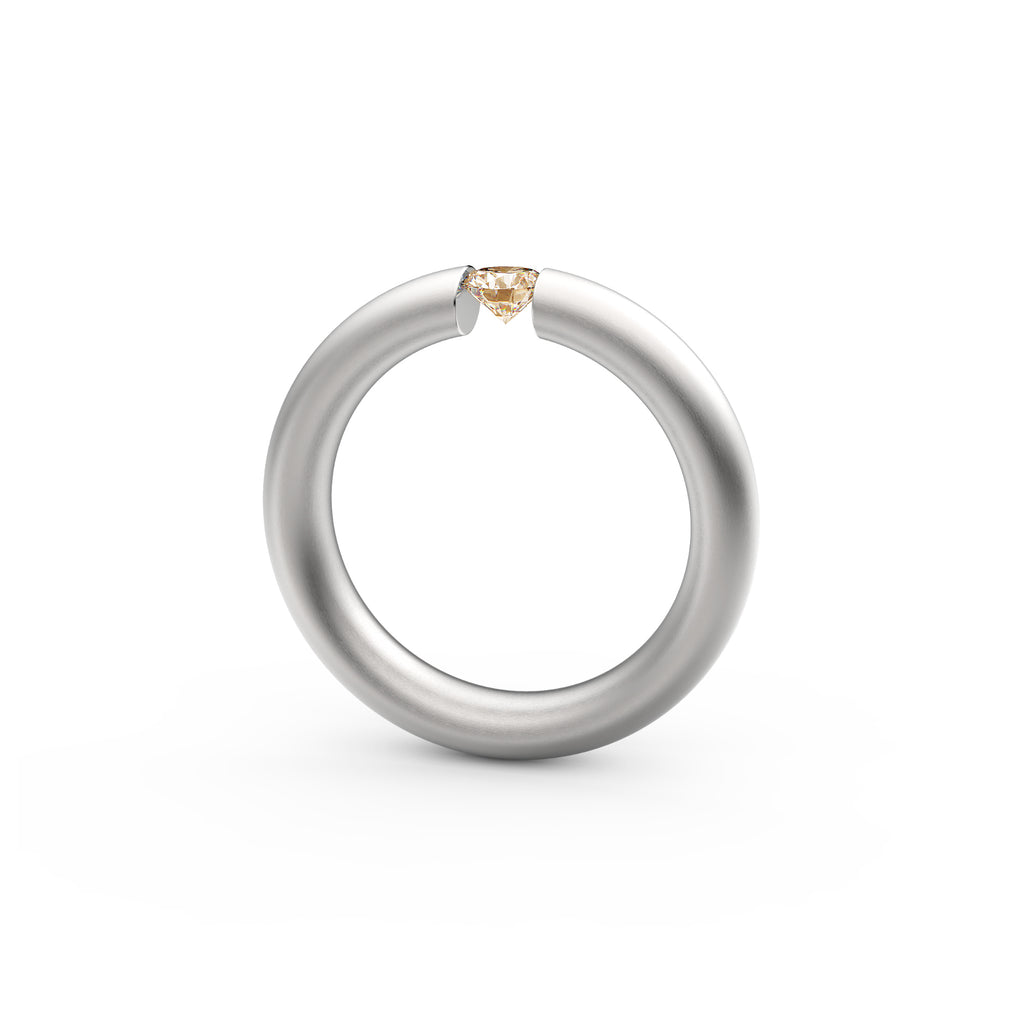 Niessing Spannring® Oval - N141793-0.25ct (25ct-cinnamon-satin-pt) aus Platin mit Diamant