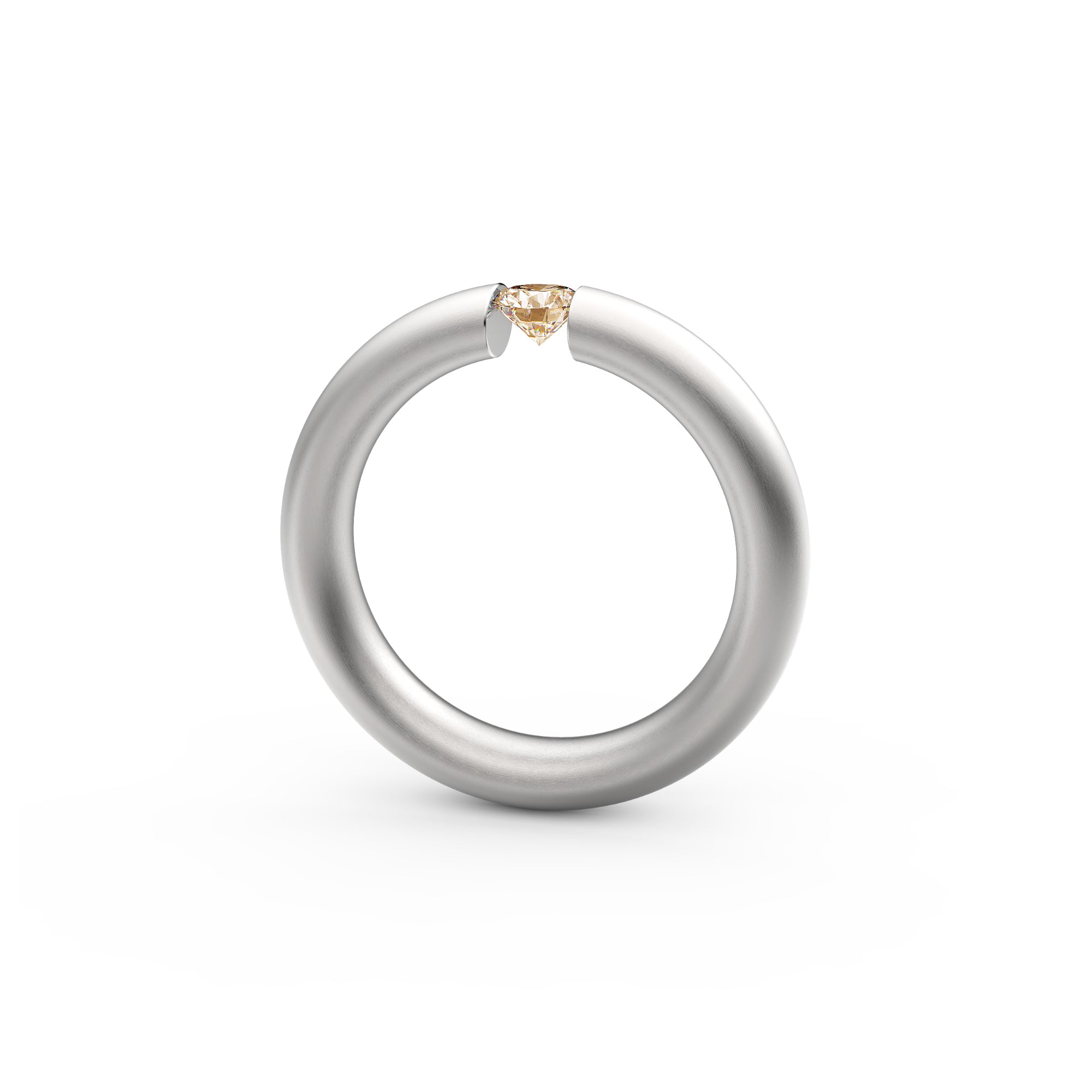 Niessing Spannring® Oval - N141793-0.25ct (25ct-cinnamon-satin-pt) aus Platin mit Diamant
