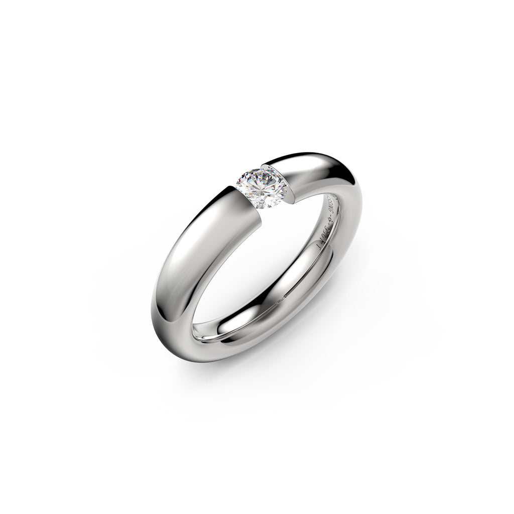 Niessing Spannring® Oval - N141793-0.25ct (25ct-gloss-pt) aus Platin mit Diamant