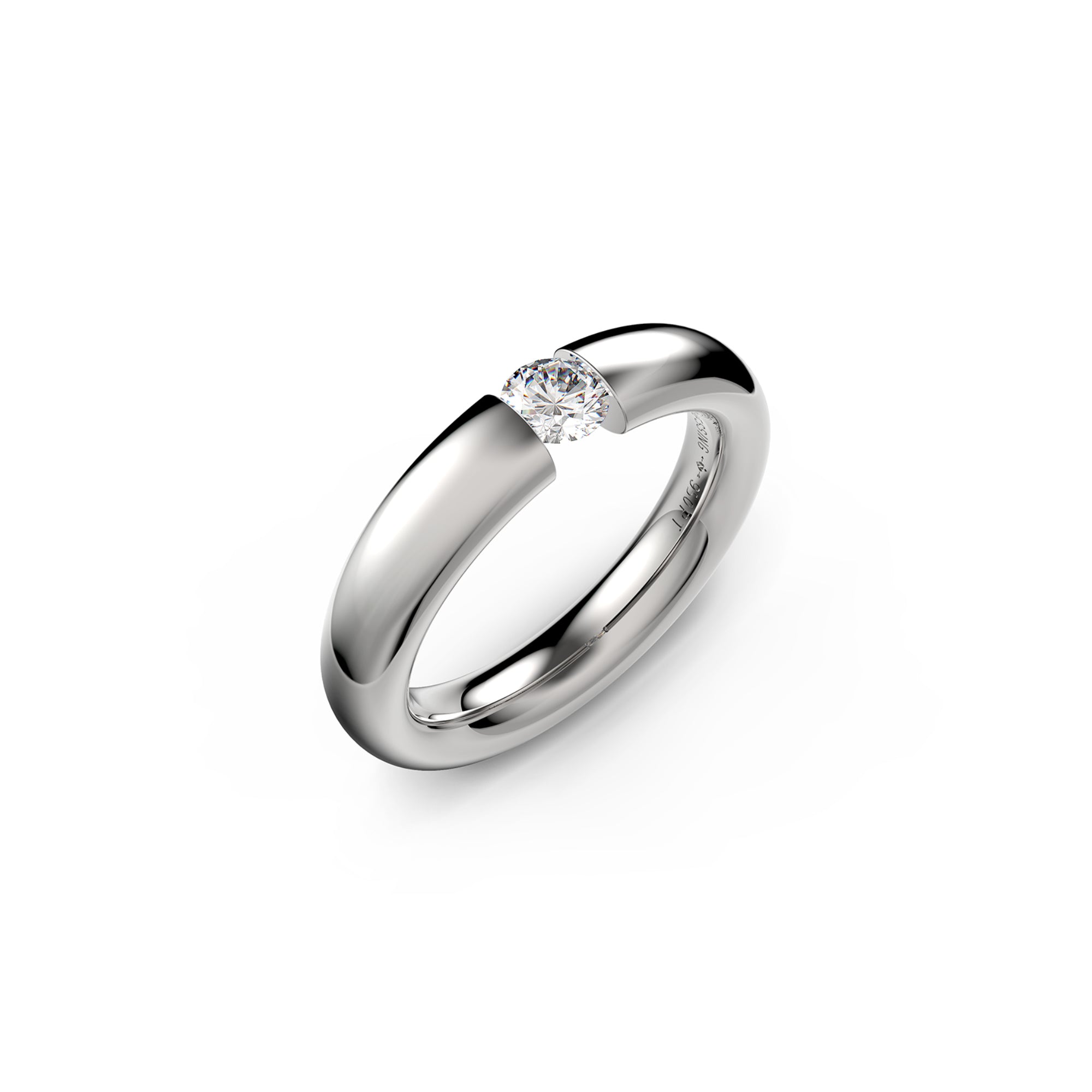Niessing Spannring® Oval - N141793-0.25ct (25ct-gloss-pt) aus Platin mit Diamant