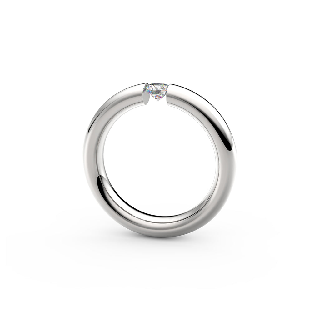 Niessing Spannring® Oval - N141793-0.25ct (25ct-gloss-pt) aus Platin mit Diamant