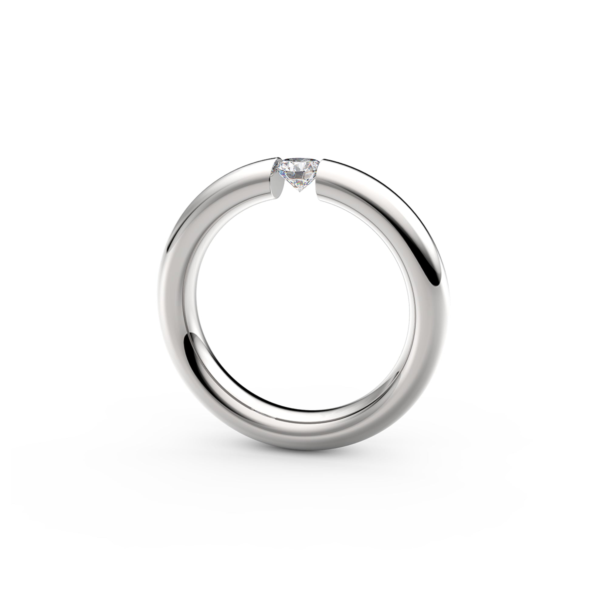 Niessing Spannring® Oval - N141793-0.25ct (25ct-gloss-pt) aus Platin mit Diamant