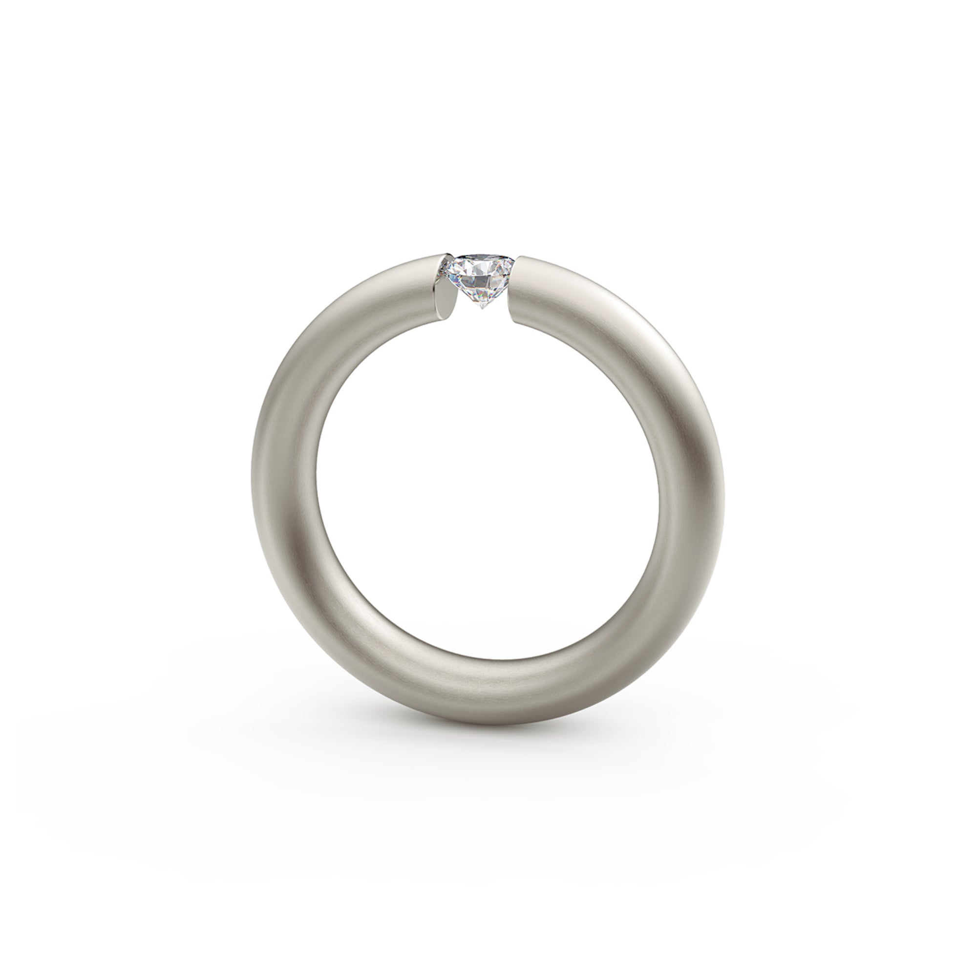 Niessing Spannring® Oval - N141793-0.25ct (25ct-satin-fg) mit Diamant