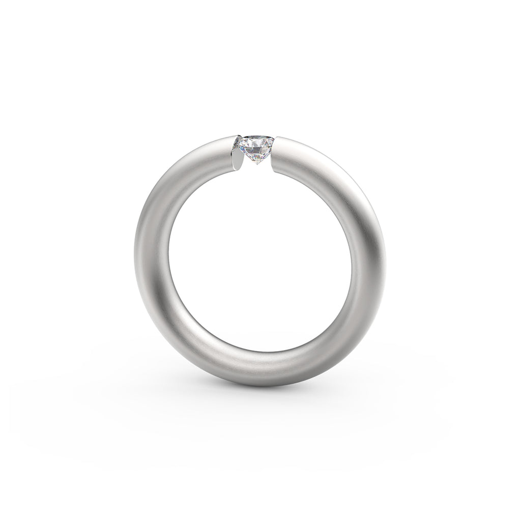 Niessing Spannring® Oval - N141793-0.25ct (25ct-satin-pt) aus Platin mit Diamant