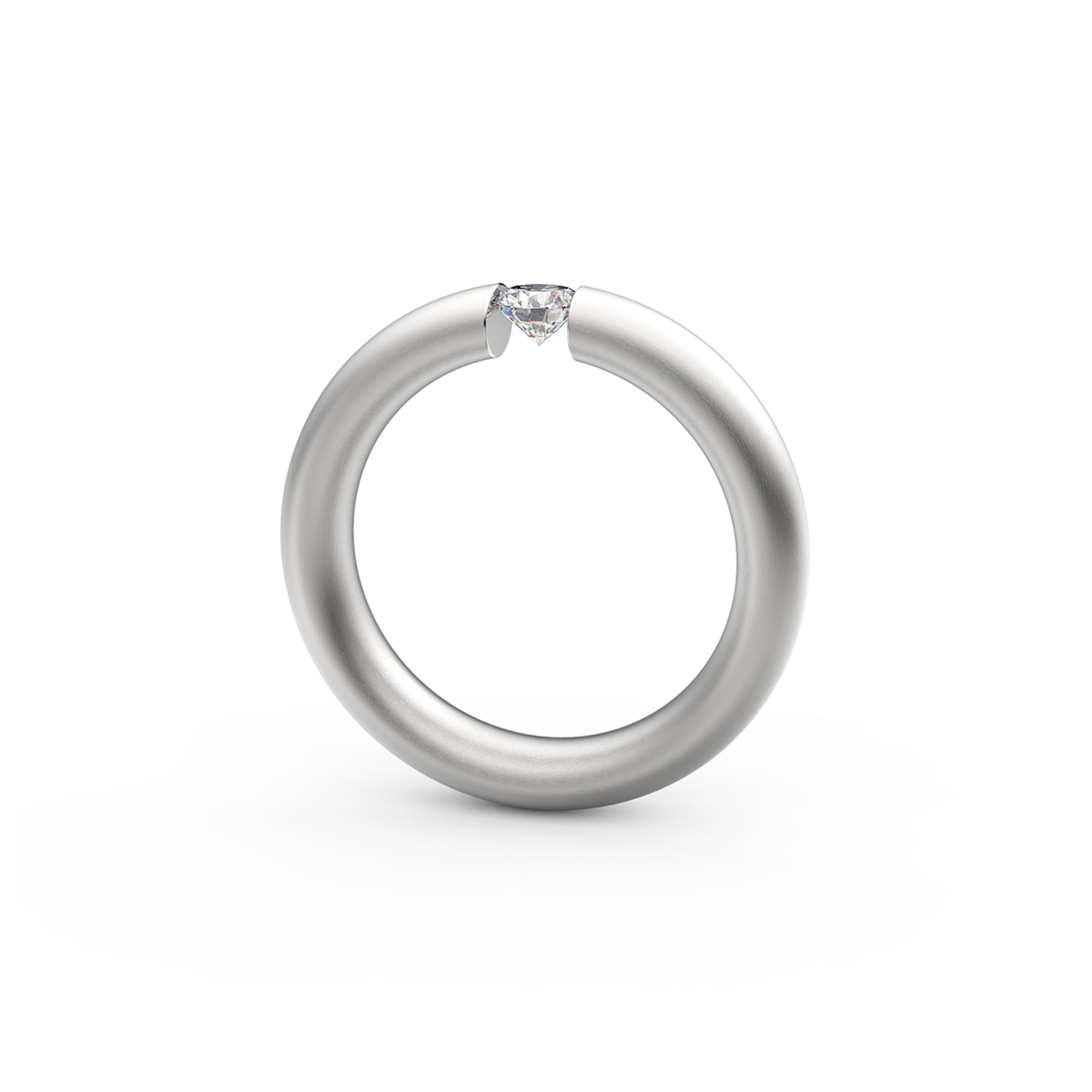 Niessing Spannring® Oval - N141793-0.25ct (25ct-satin-pt) aus Platin mit Diamant