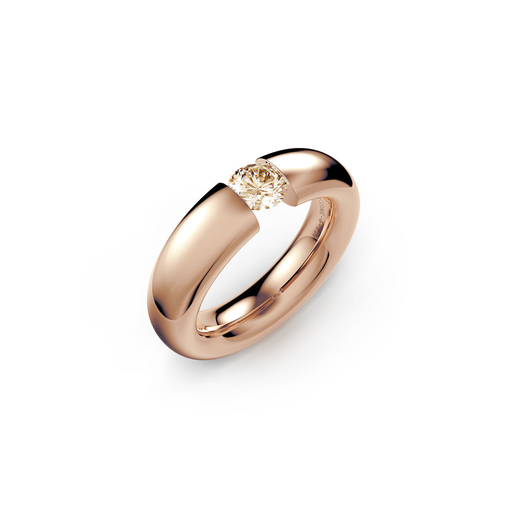 Niessing Spannring® Oval - N141793-0.5ct (5ct-cinnamon-gloss-cr) mit Diamant