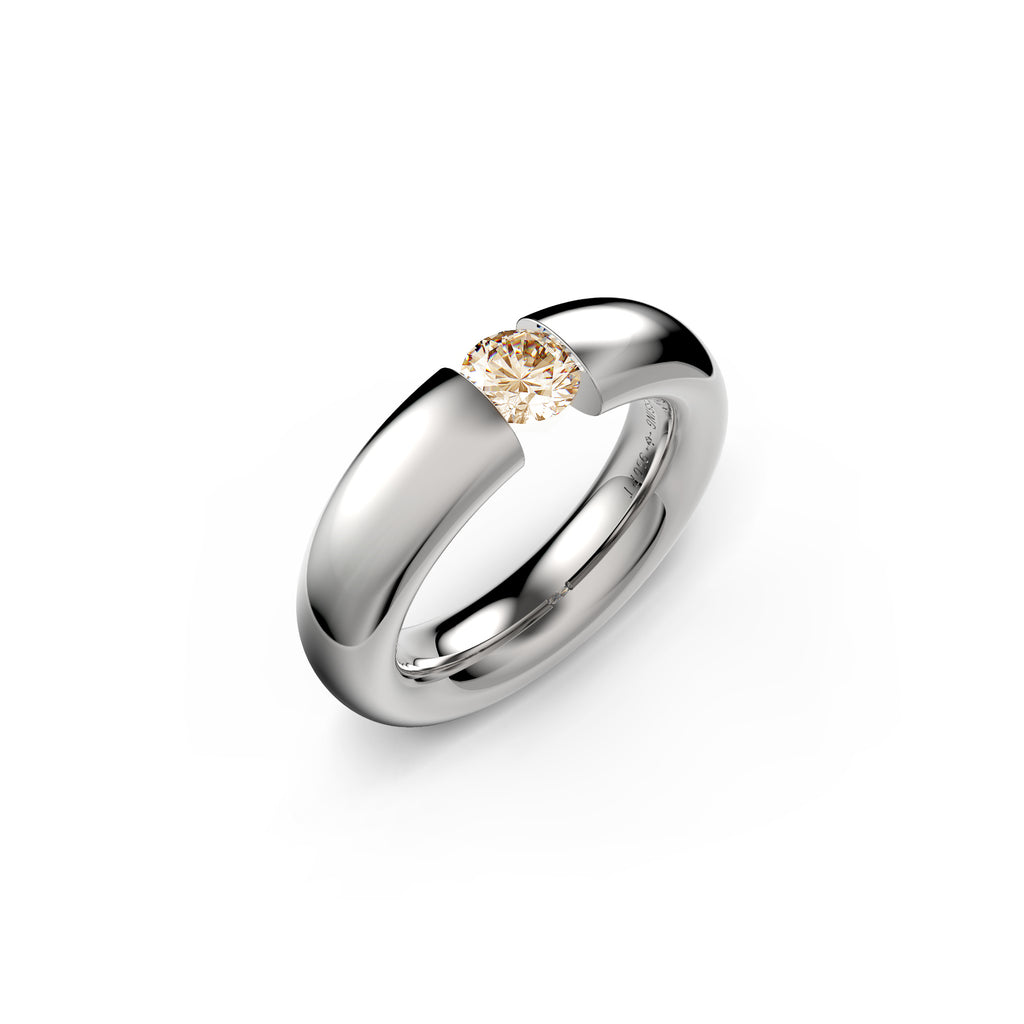Niessing Spannring® Oval - N141793-0.5ct (5ct-cinnamon-gloss-pt) aus Platin mit Diamant